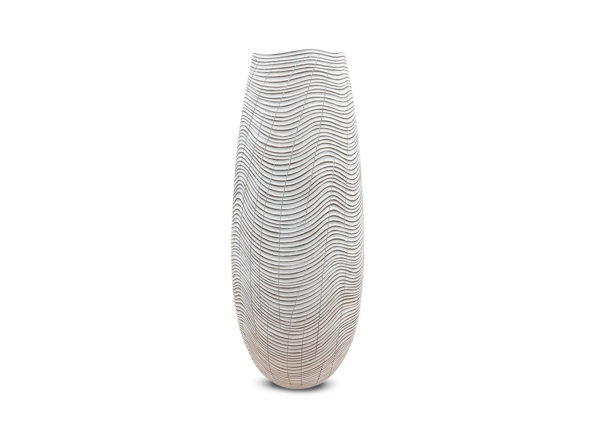 Vase design en résine blanc H51 cm VAGUE - DécoInParis