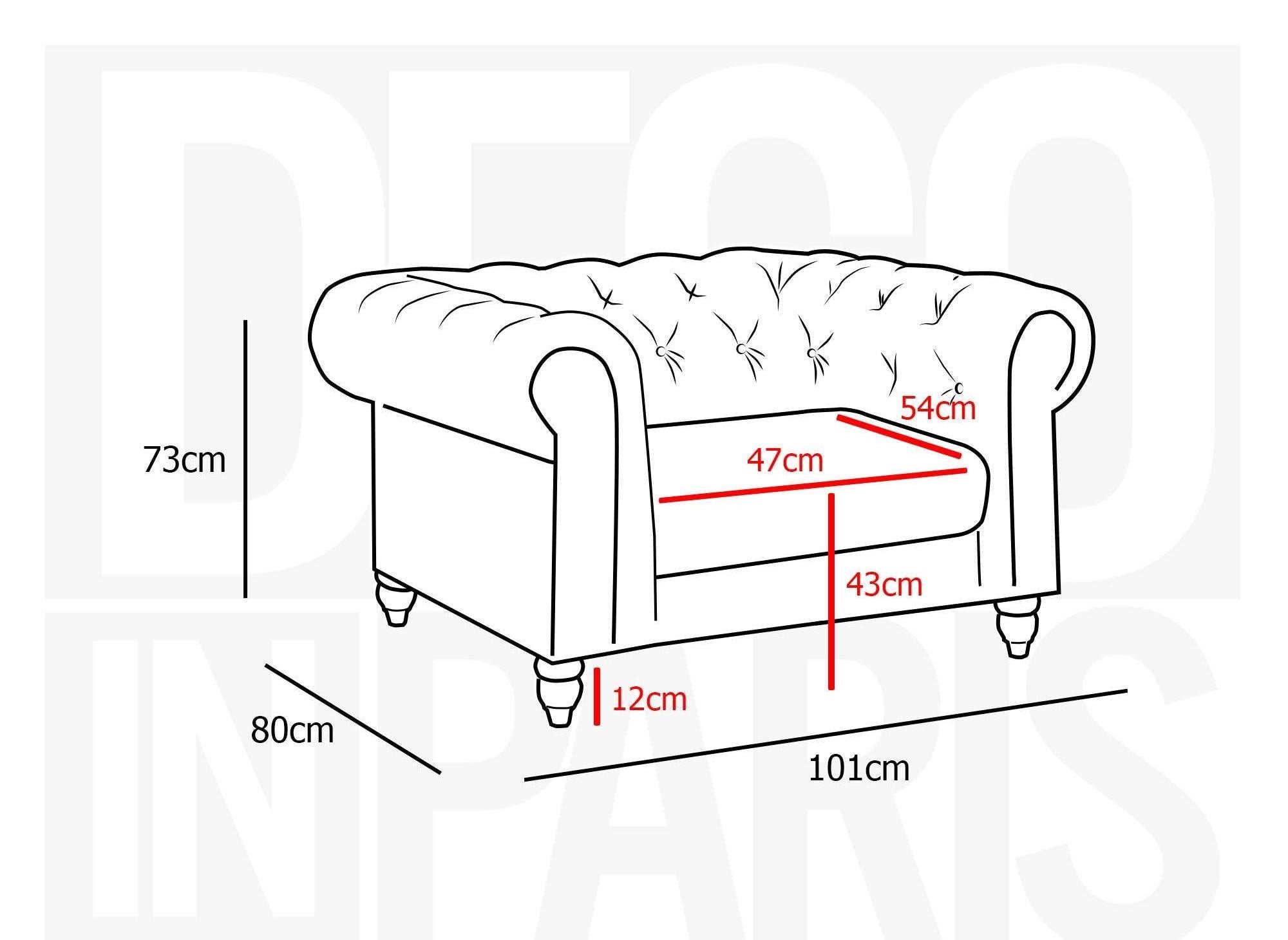Sillón Chesterfield de terciopelo negro