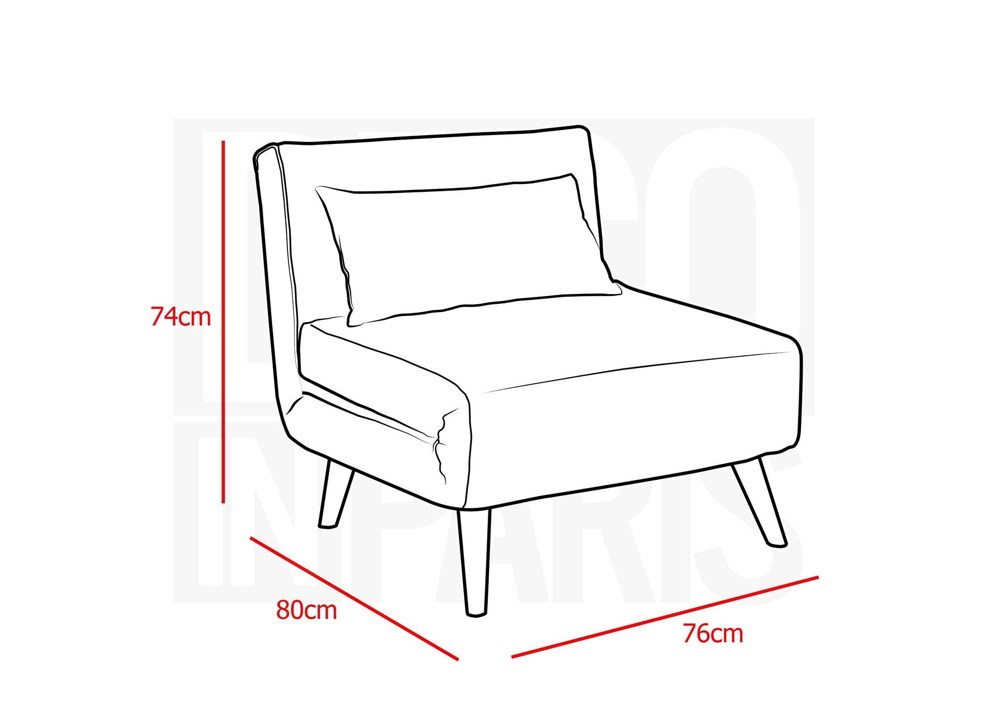 Sillón convertible TONKA en tela azul