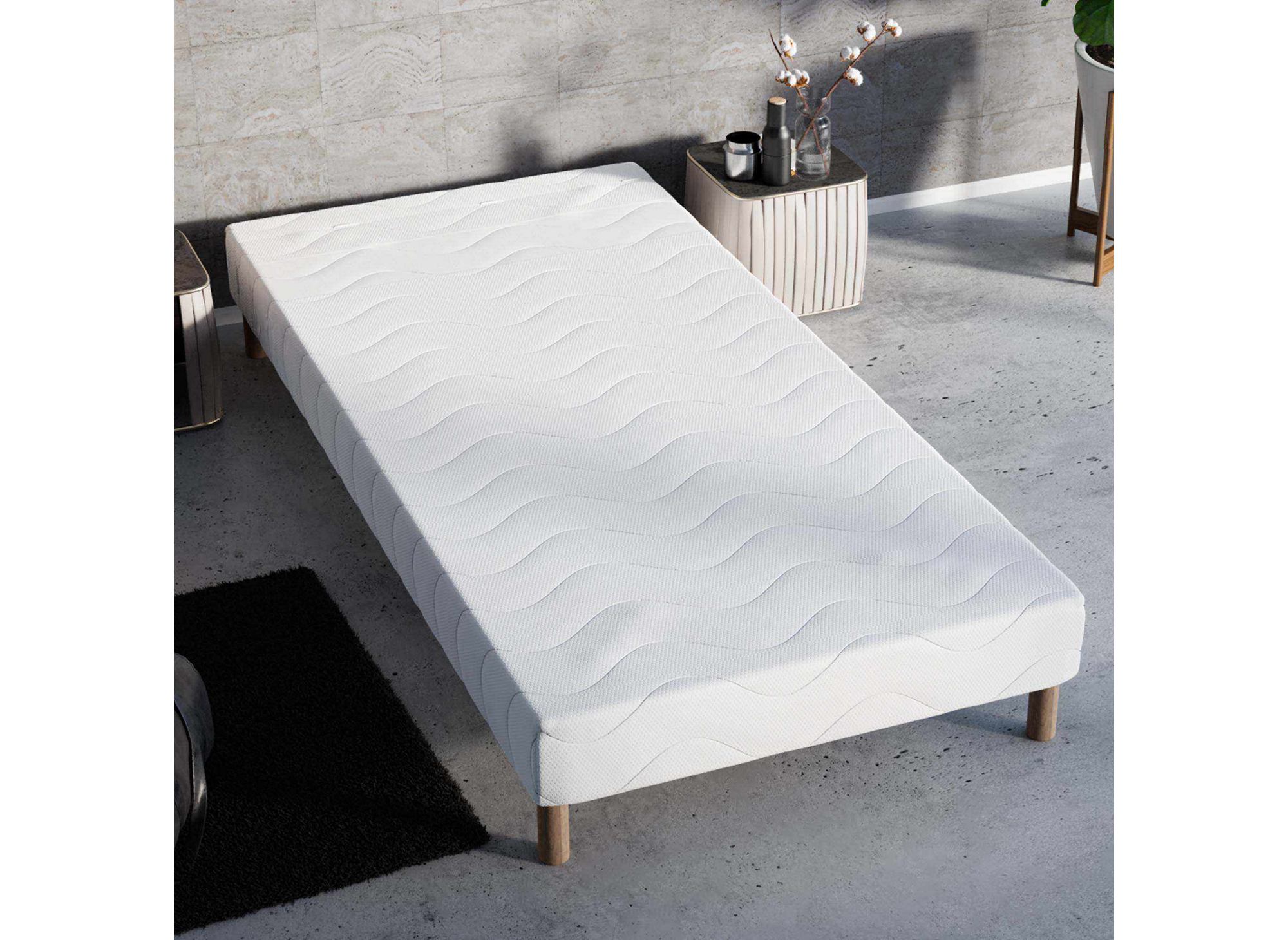 Base de cama tapizada de 70 x 190 cm + 4 patas