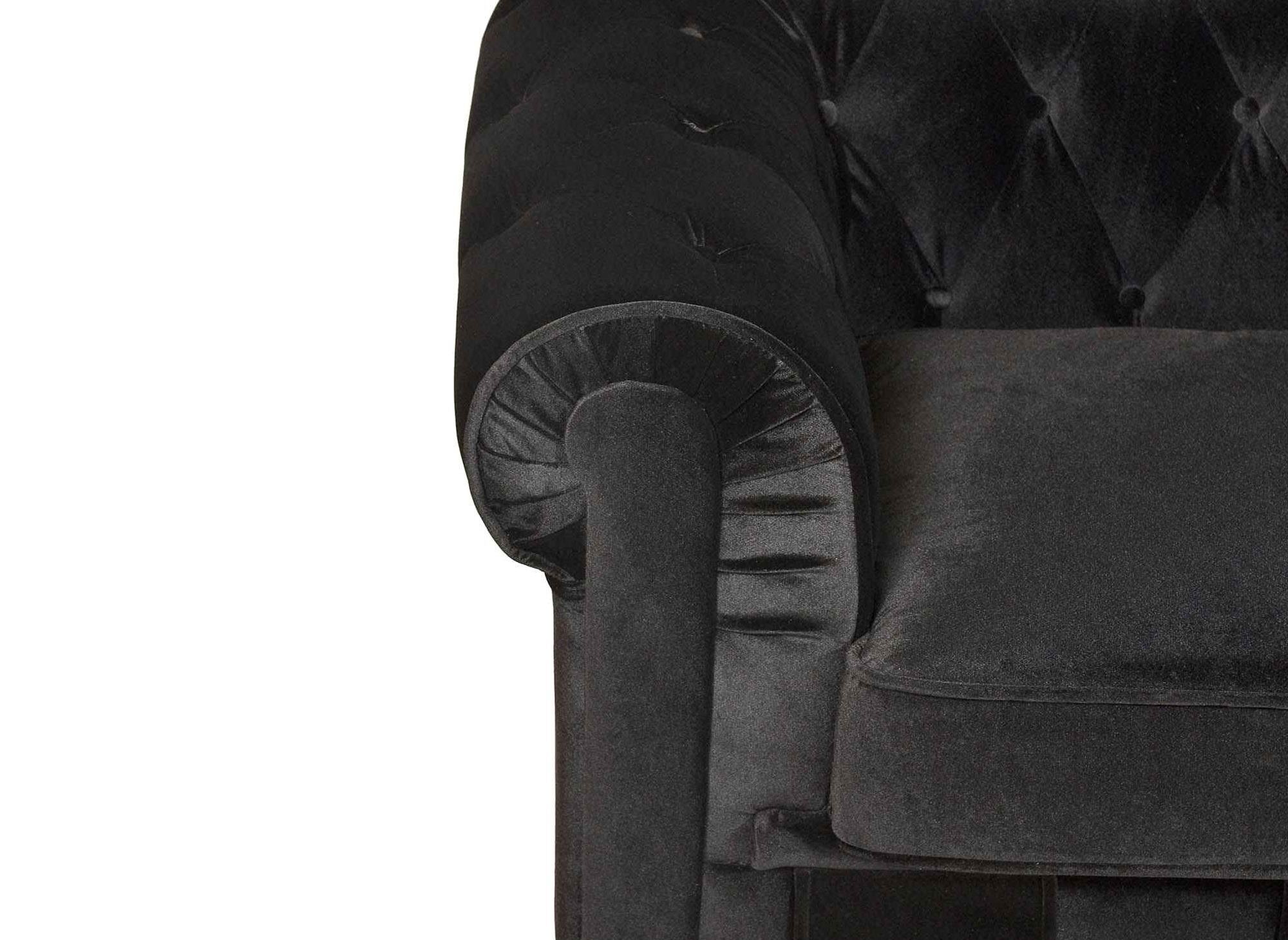 Sofá Chesterfield de 2 plazas de terciopelo negro