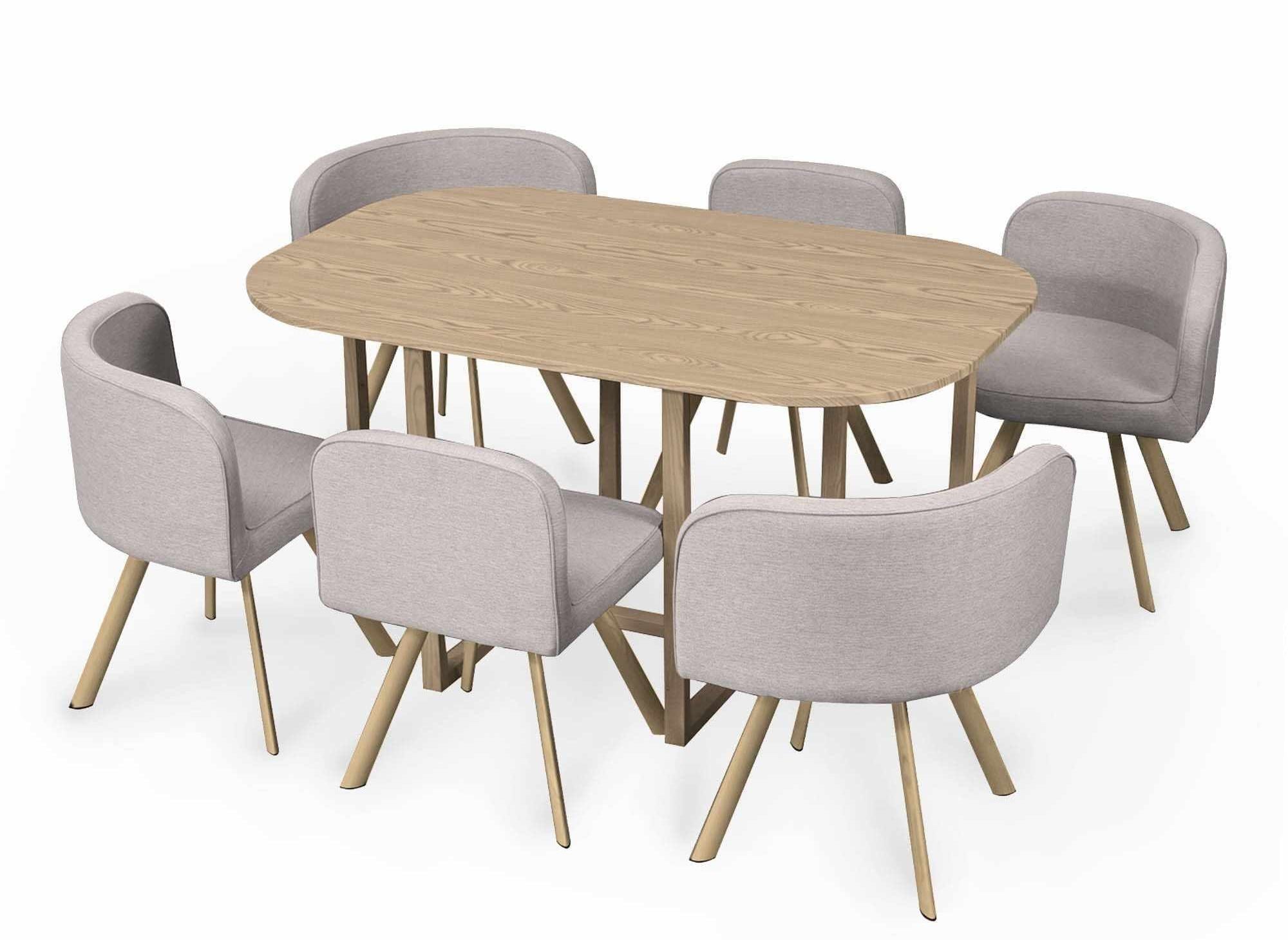 Juego de mesa y 6 sillas apilables FLEN XL color beige