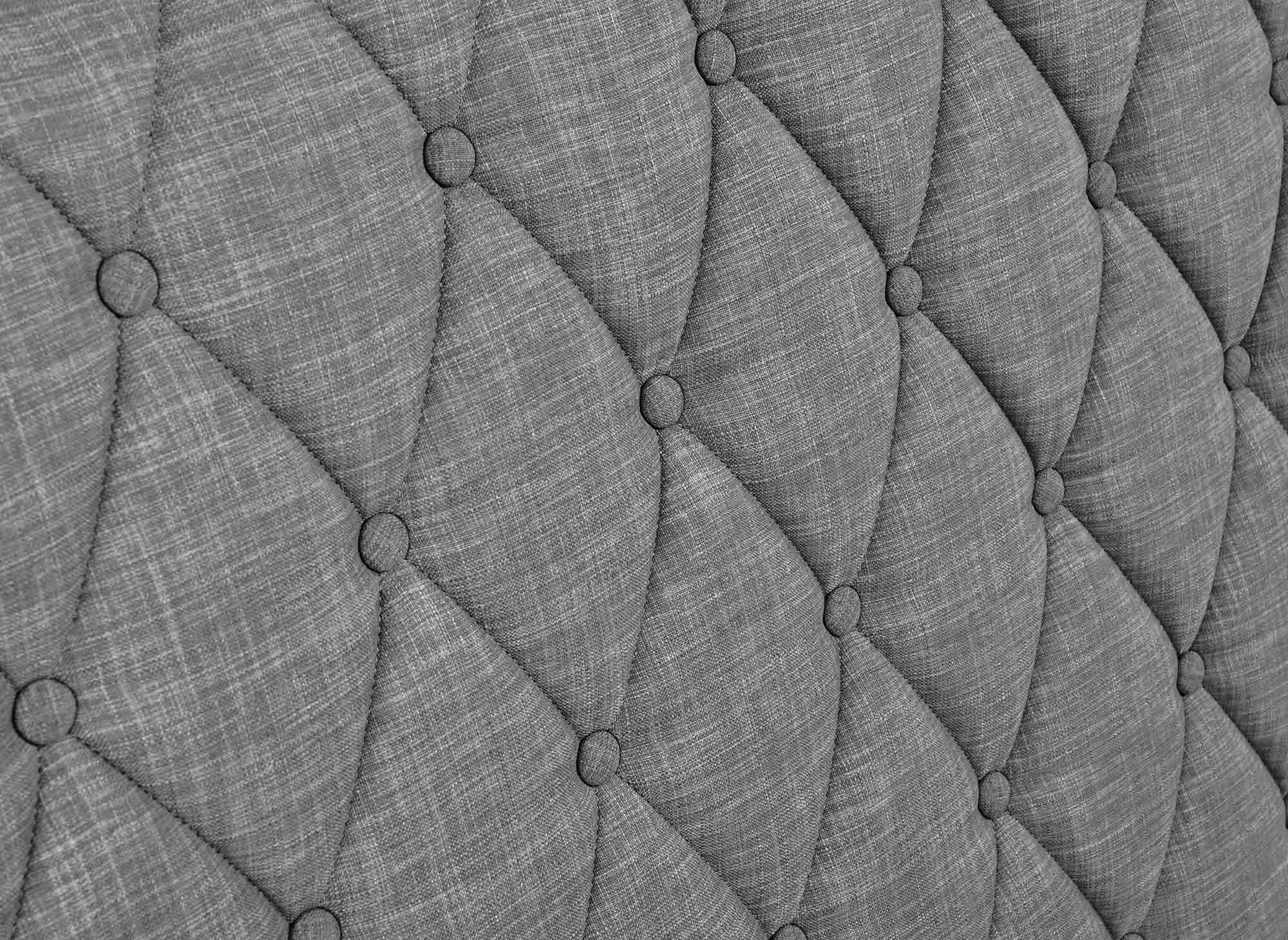 Cama doble con 4 cajones en lino gris 140x190 cm LEANDRÉ