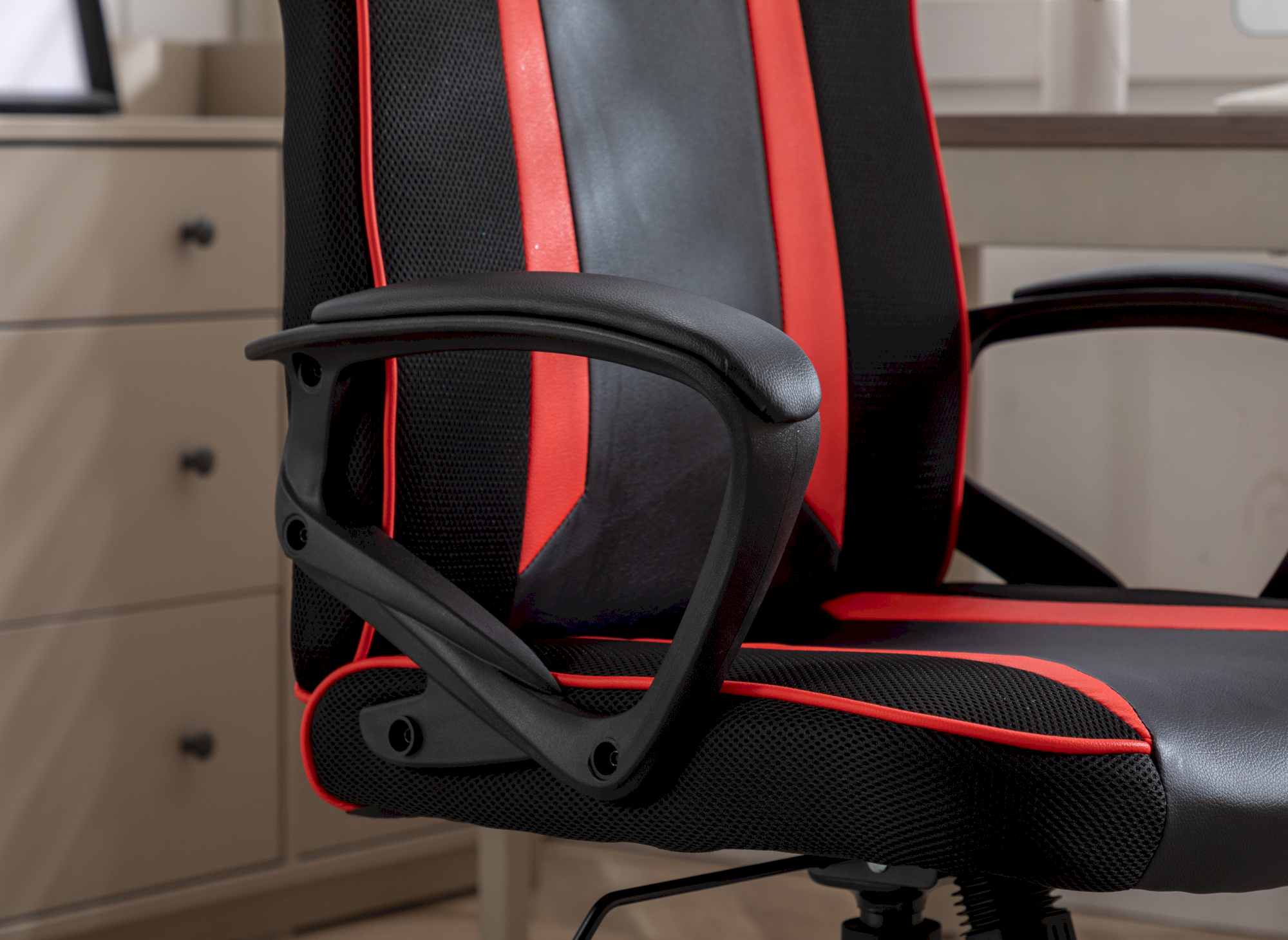 Silla de oficina gaming MICRON negra y roja