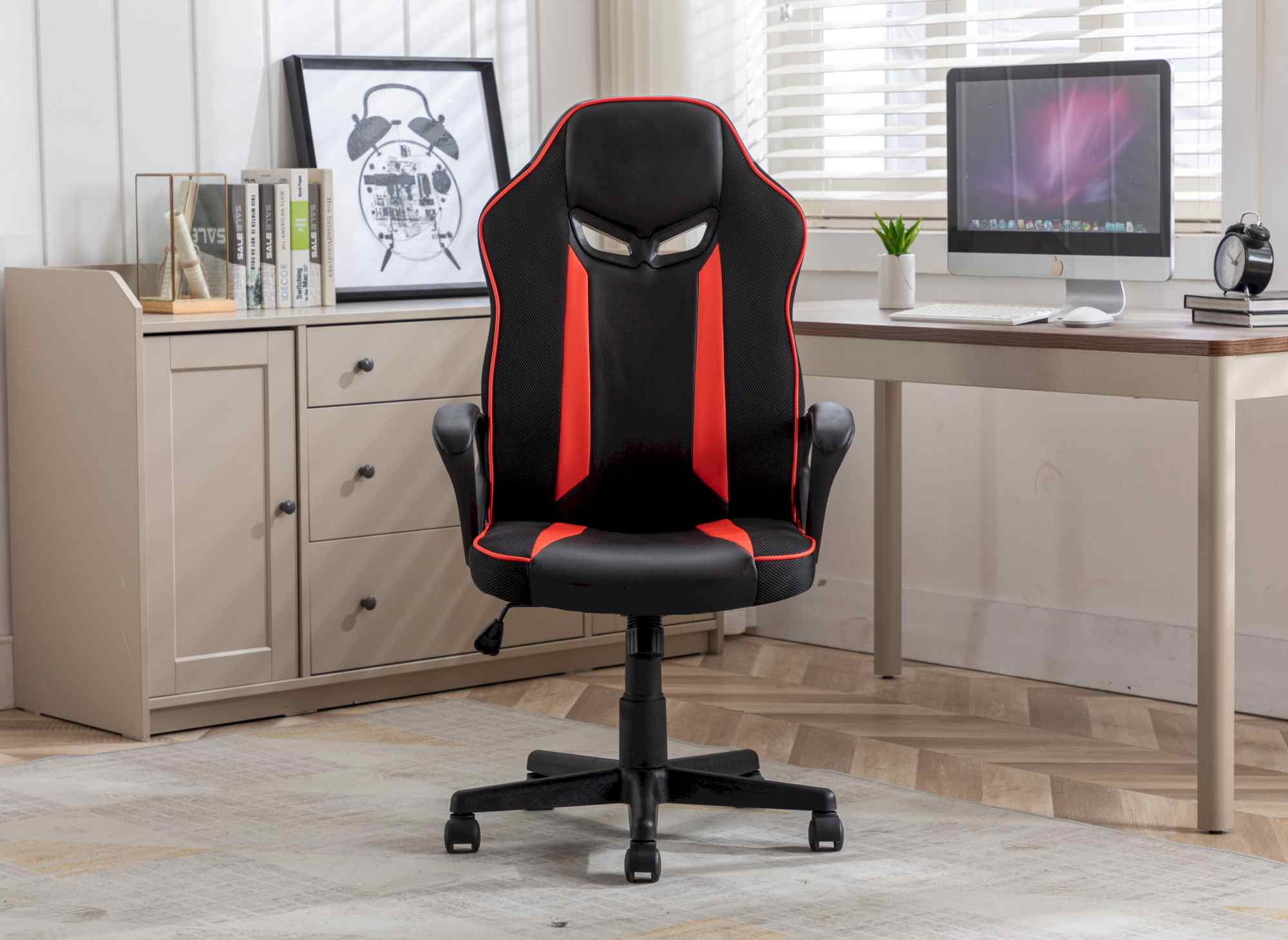 Silla de oficina gaming MICRON negra y roja