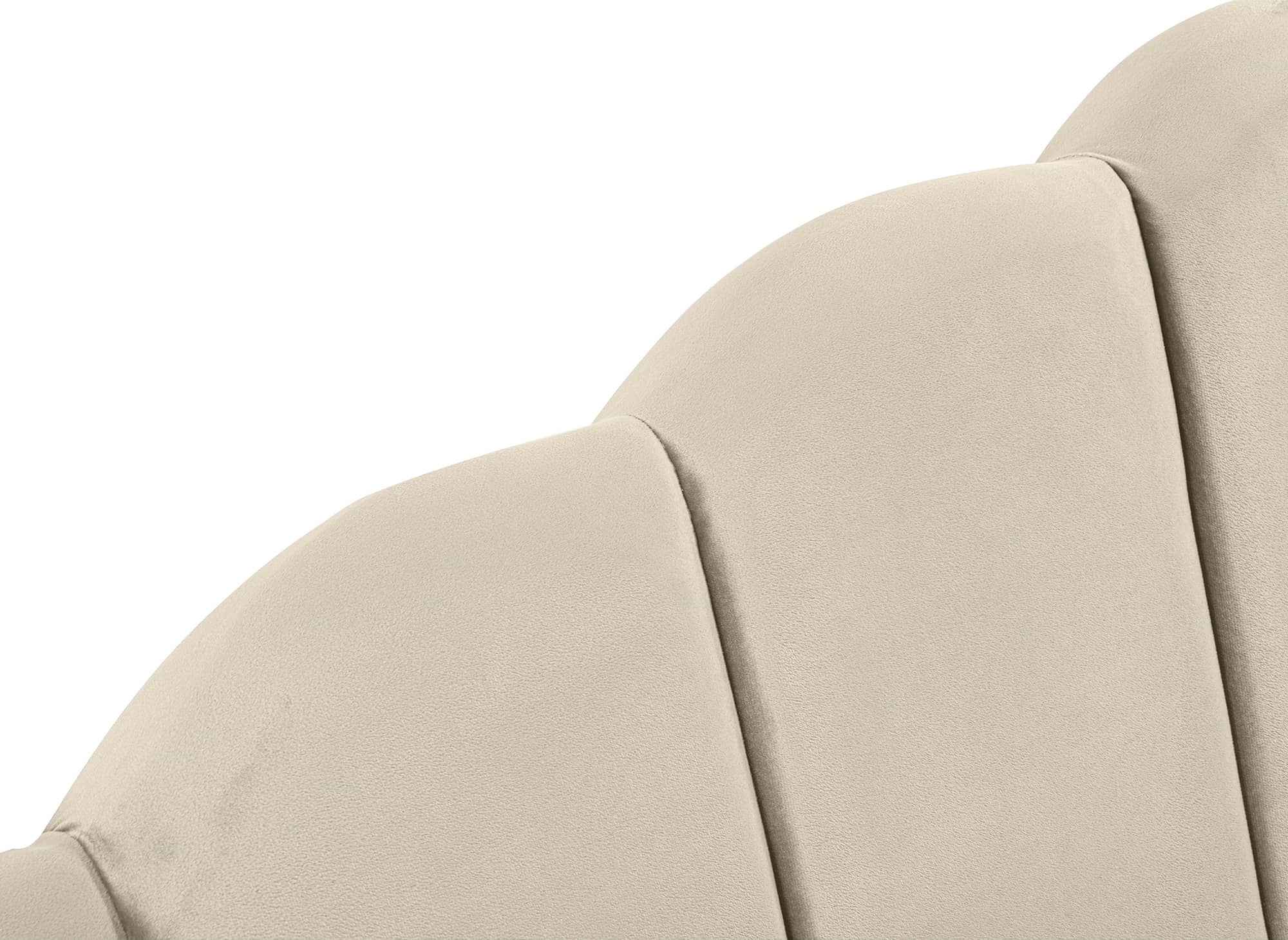 Cama Elvira de terciopelo beige con almacenaje, 140x190 cm