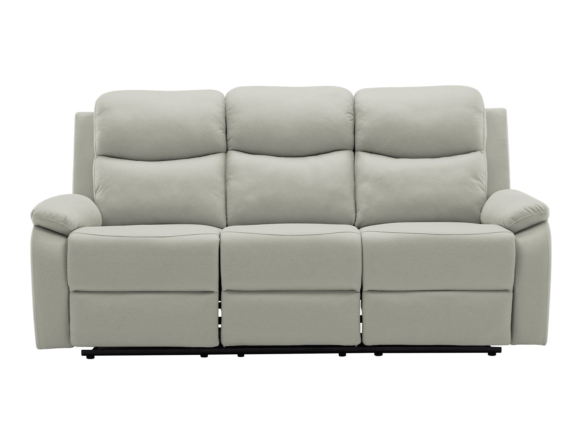 Sofá reclinable JACOB de 3 plazas en piel sintética gris claro