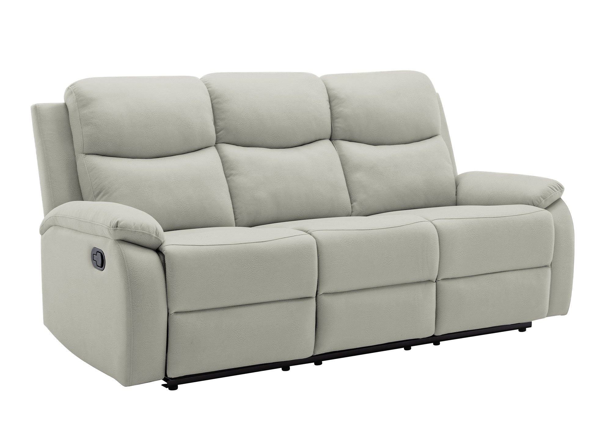 Sofá reclinable JACOB de 3 plazas en piel sintética gris claro