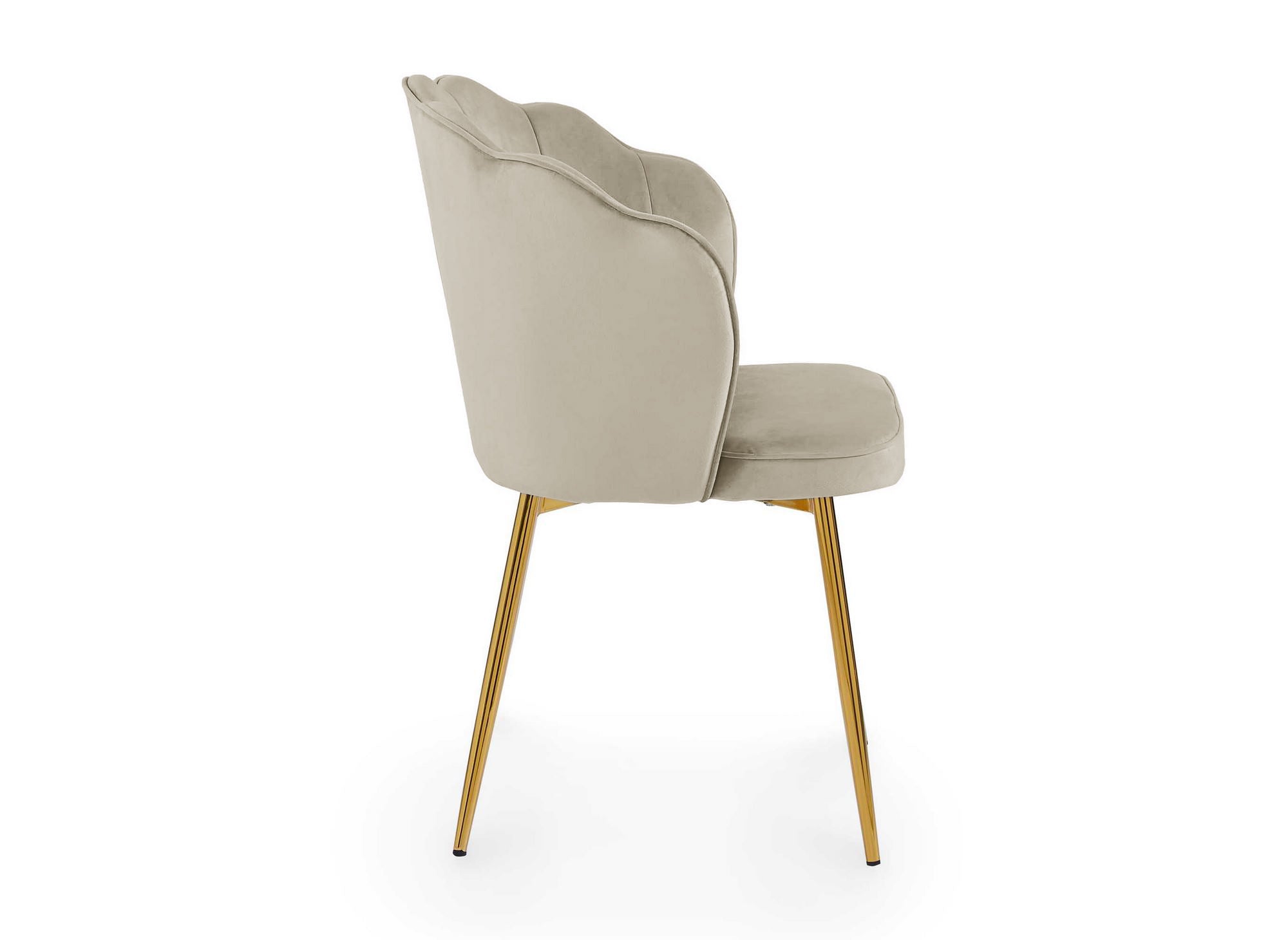 Juego de 2 sillas de diseño GARANCE en terciopelo beige