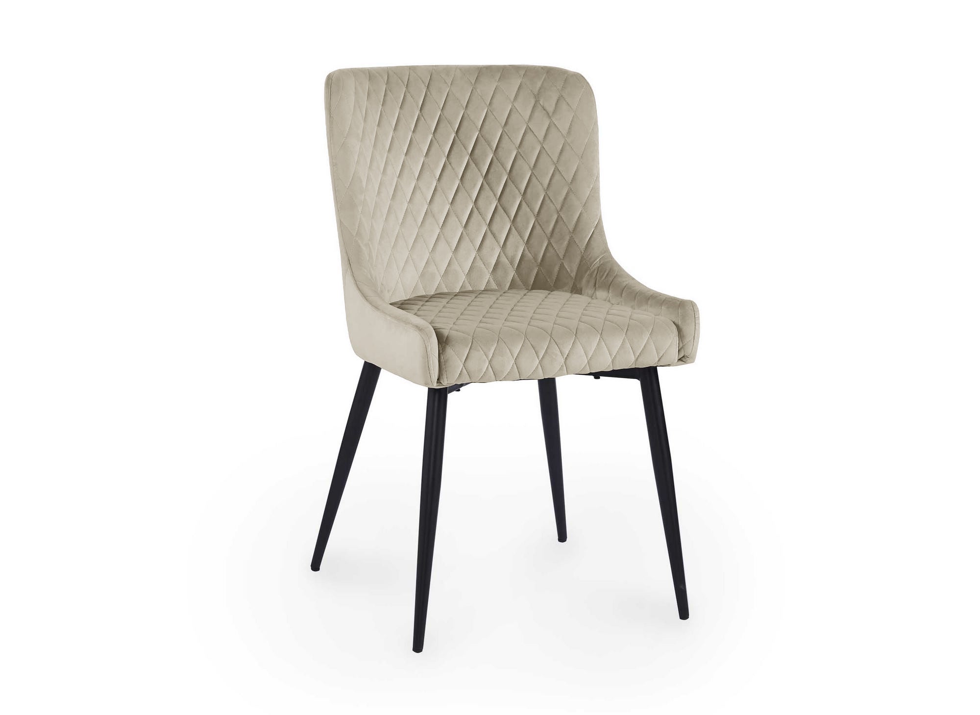 Juego de 2 sillas de diseño JENNY en terciopelo beige