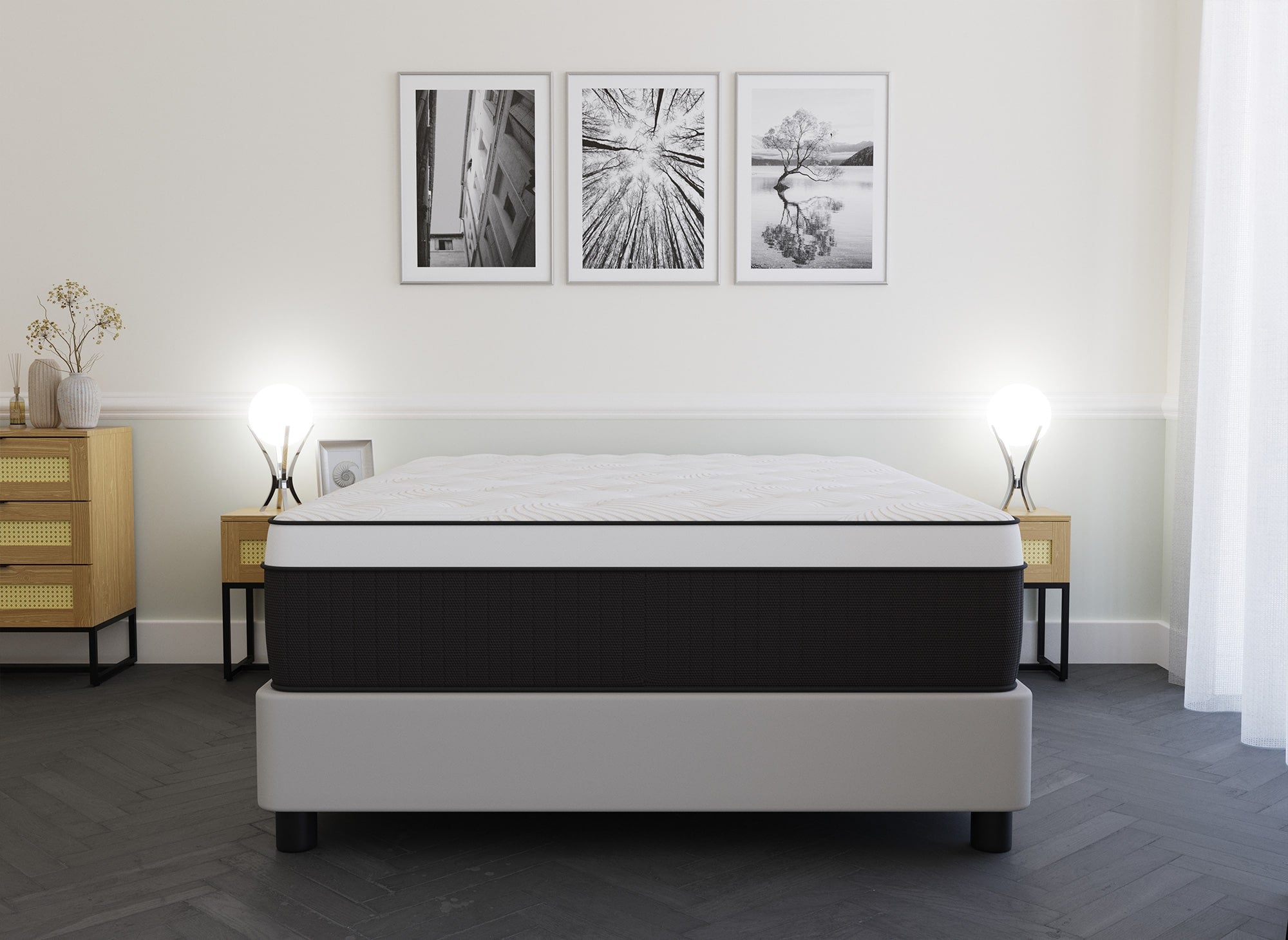 Colchón híbrido de espuma viscoelástica de 180 x 200 cm, 37 cm de grosor - ALMOHADA