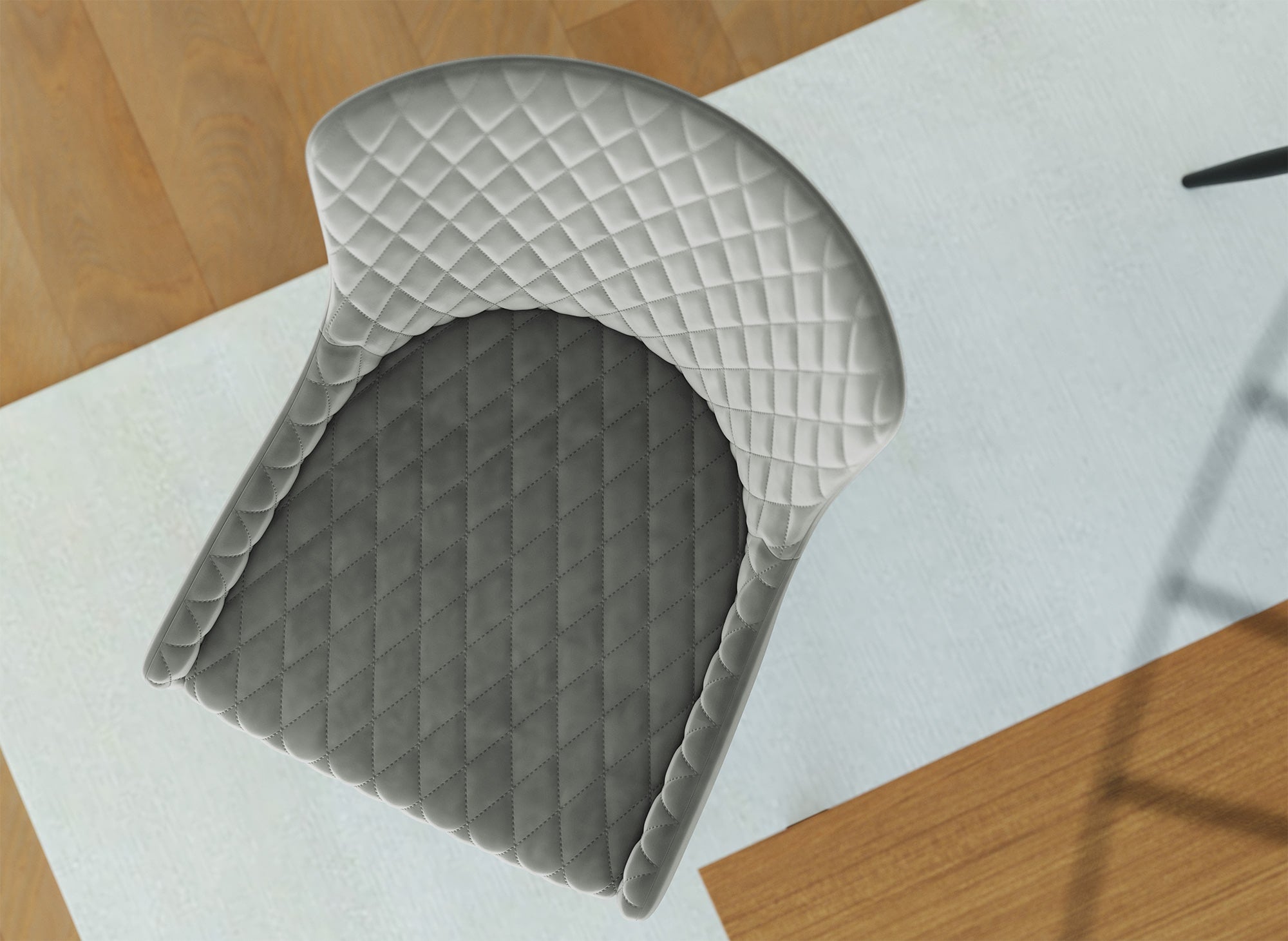 Juego de 2 sillas de diseño JENNY en terciopelo gris