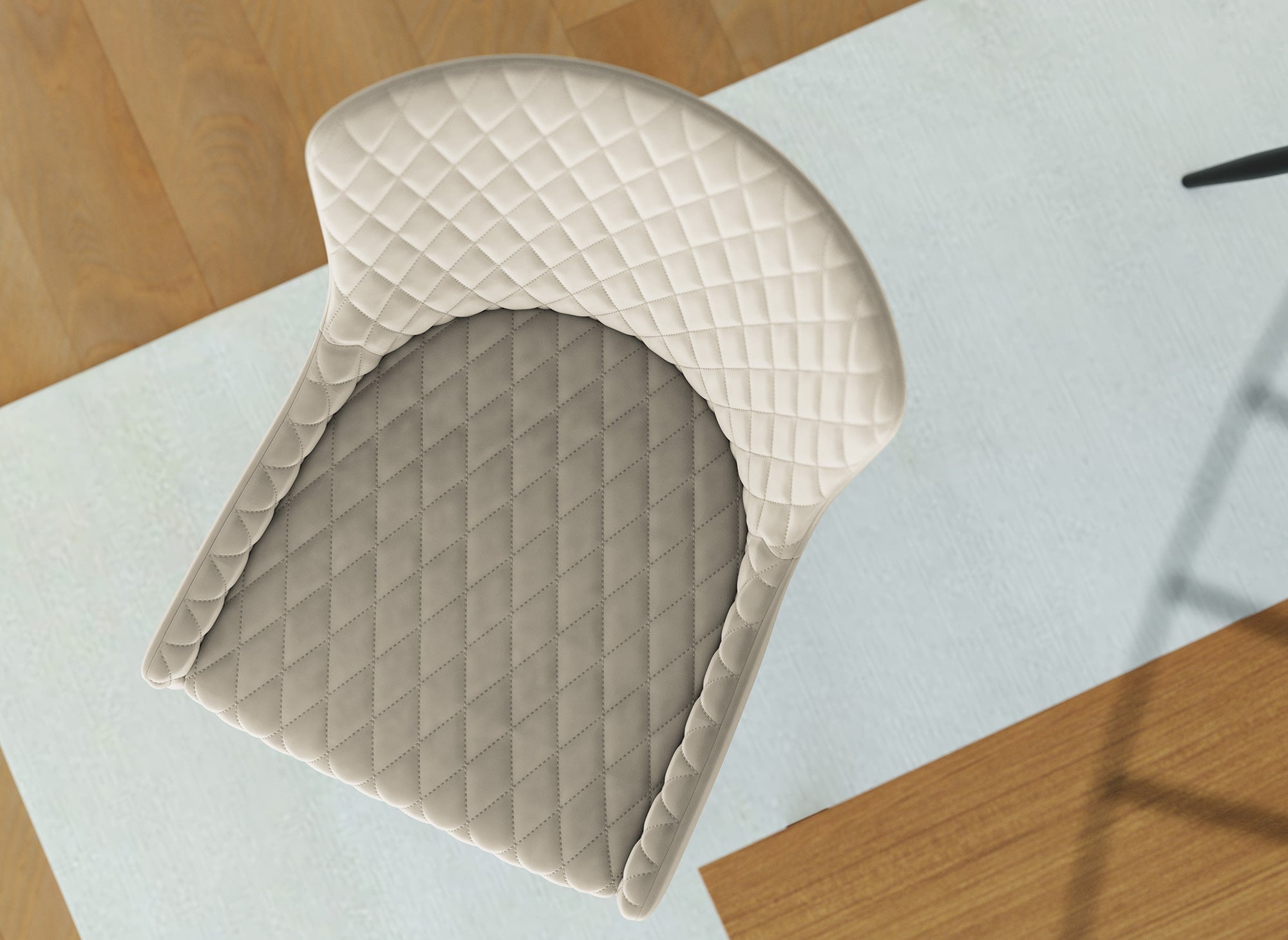 Juego de 2 sillas de diseño JENNY en terciopelo beige