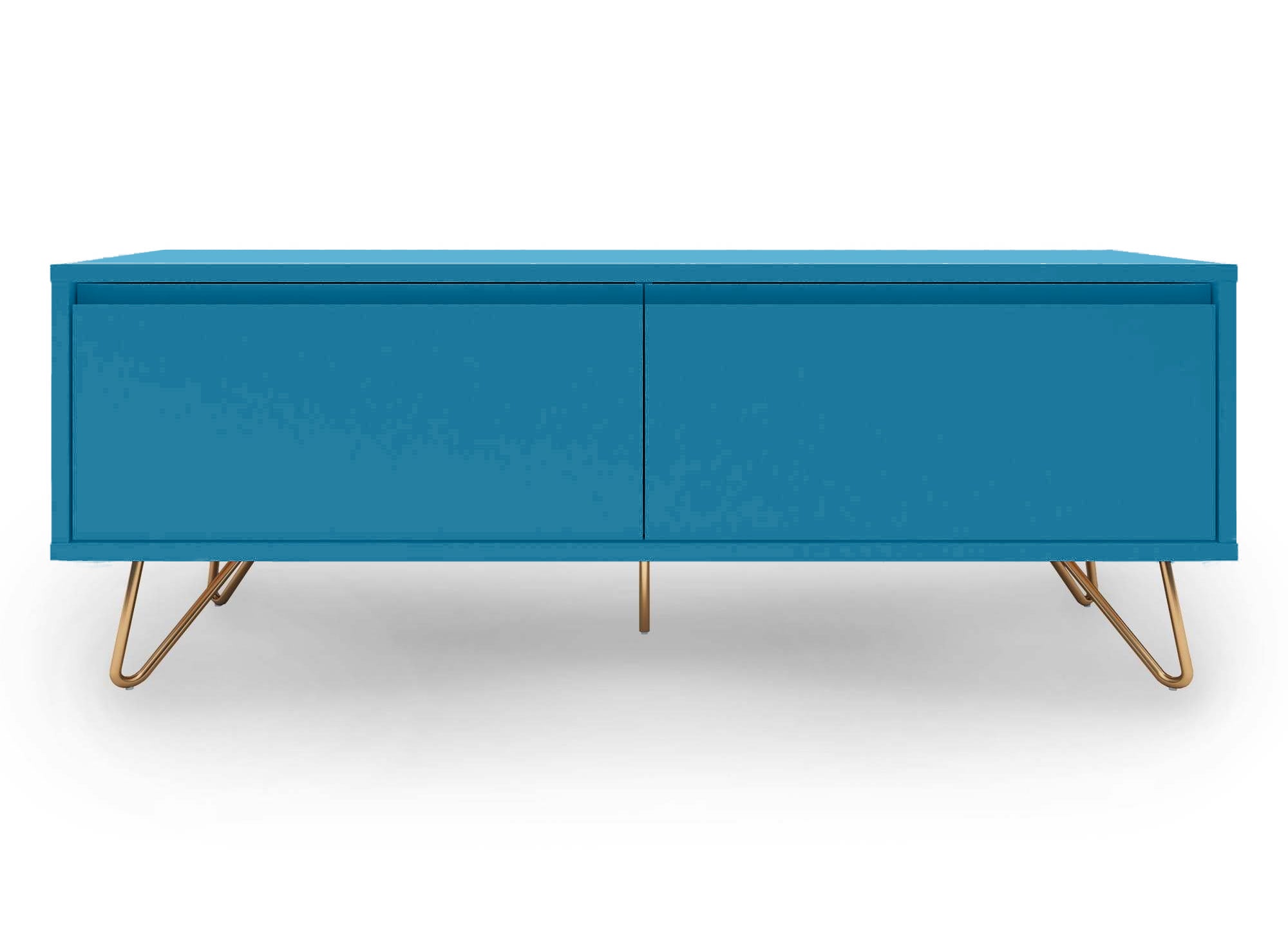 Mueble de TV XXL con 1 cajón y 1 puerta, azul pato DARINA