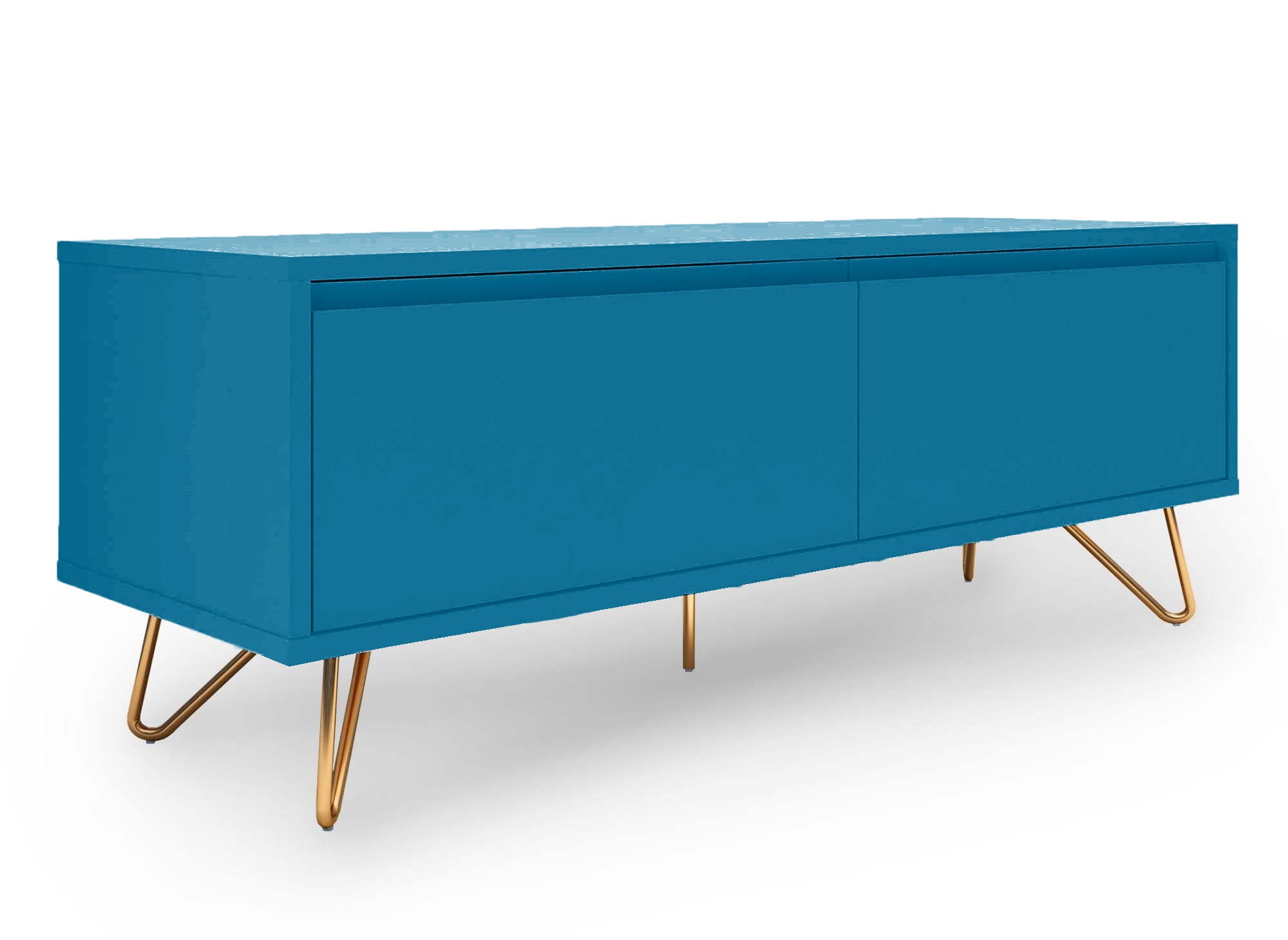Mueble de TV DARINA con 1 cajón y 1 puerta, azul pato