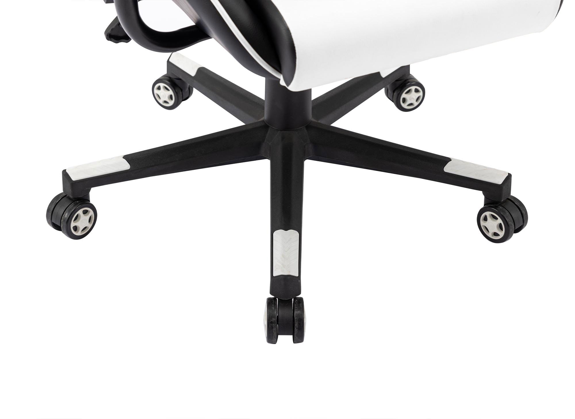 Silla gaming LYHAM de piel sintética blanca y negra