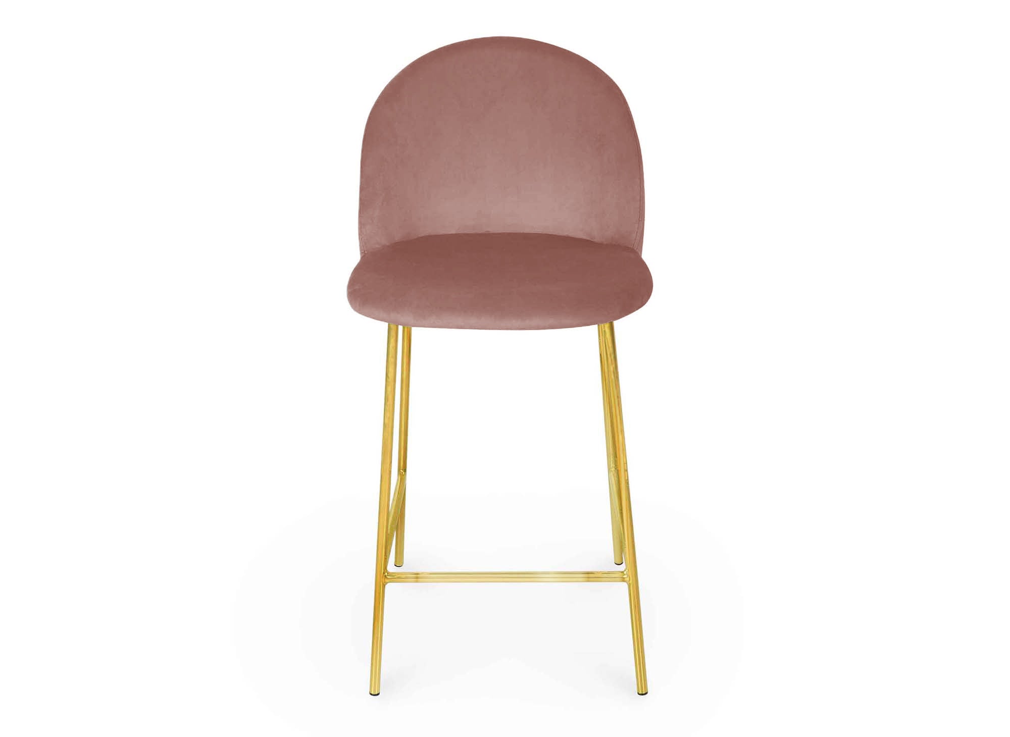 Juego de 2 taburetes de bar de diseño ARABEL en terciopelo rosa