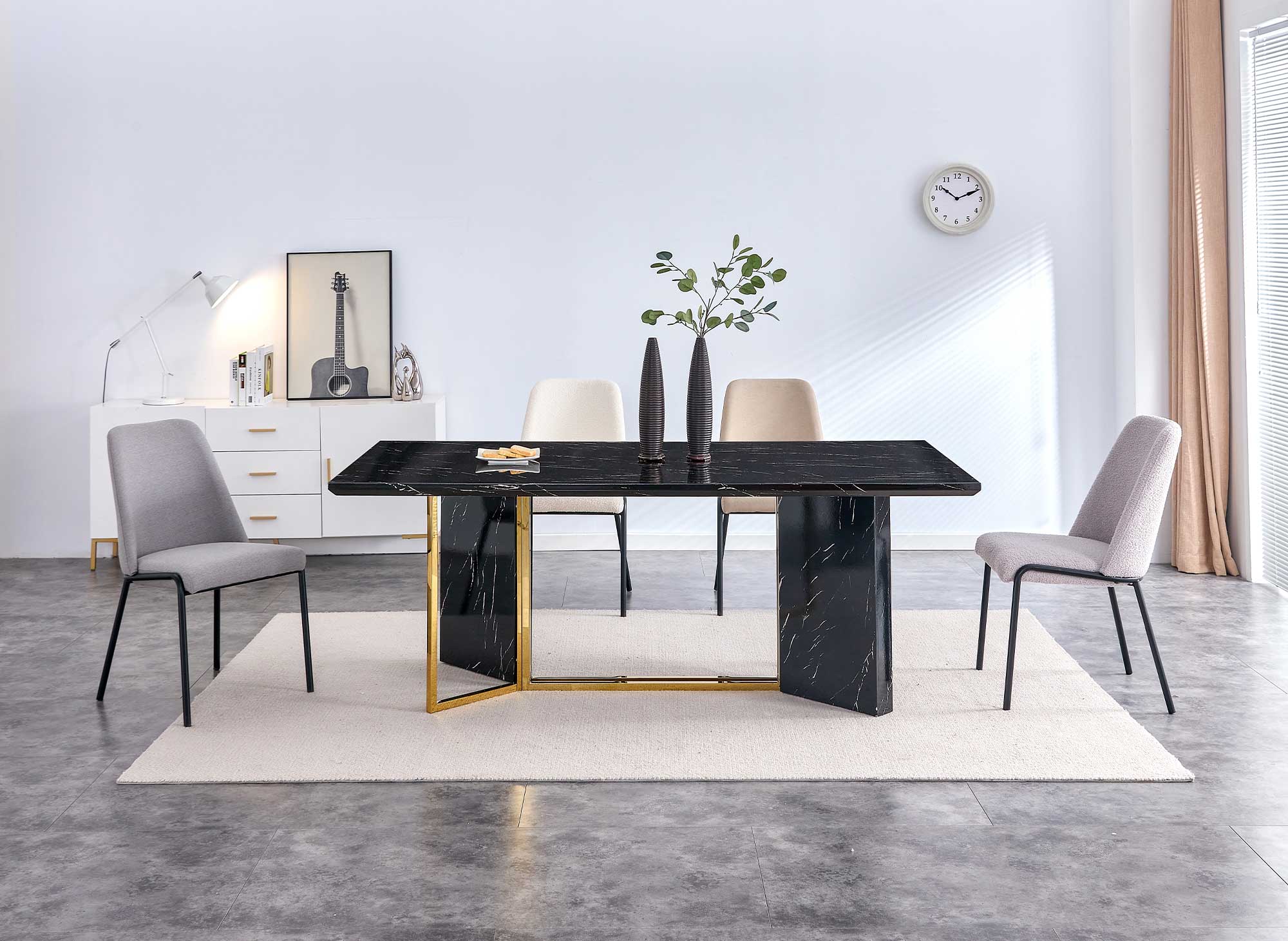 Juego de 2 sillas APRIL de tela gris