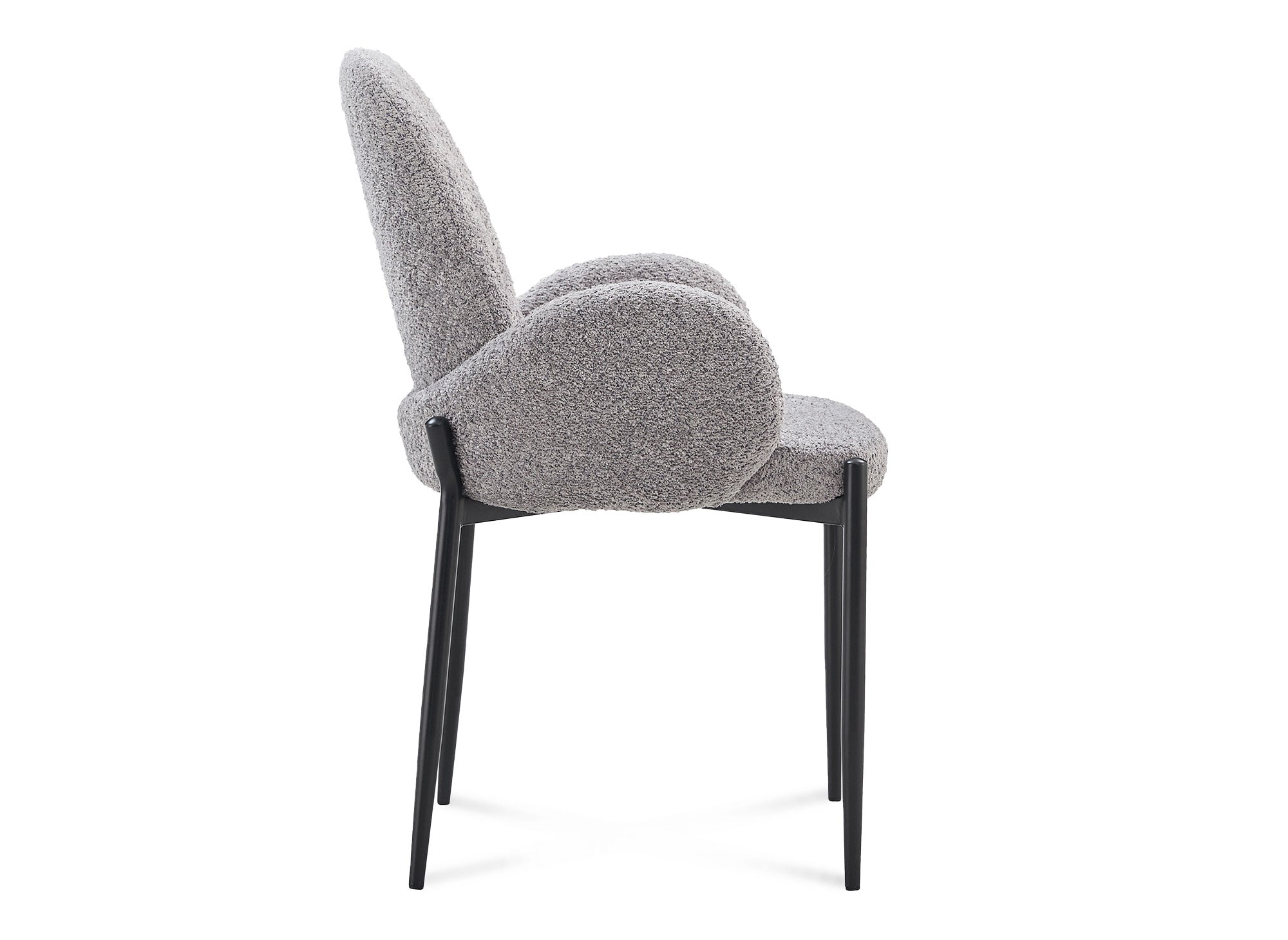 Juego de 2 sillas KAMILIA con efecto piel de oveja gris