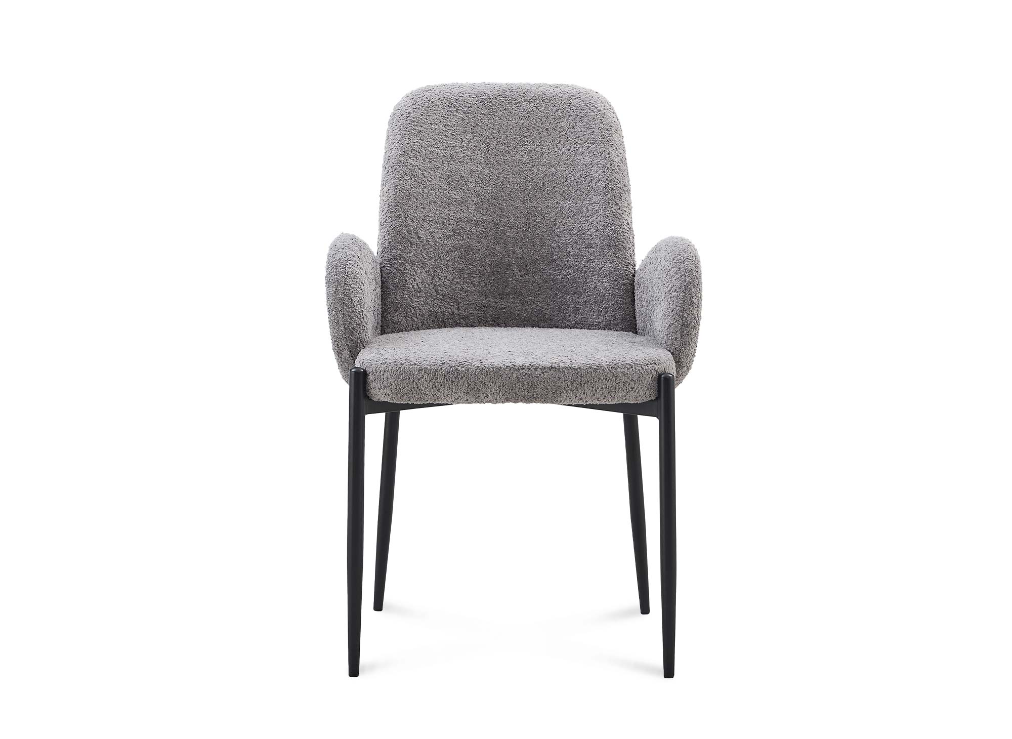 Juego de 2 sillas KAMILIA con efecto piel de oveja gris