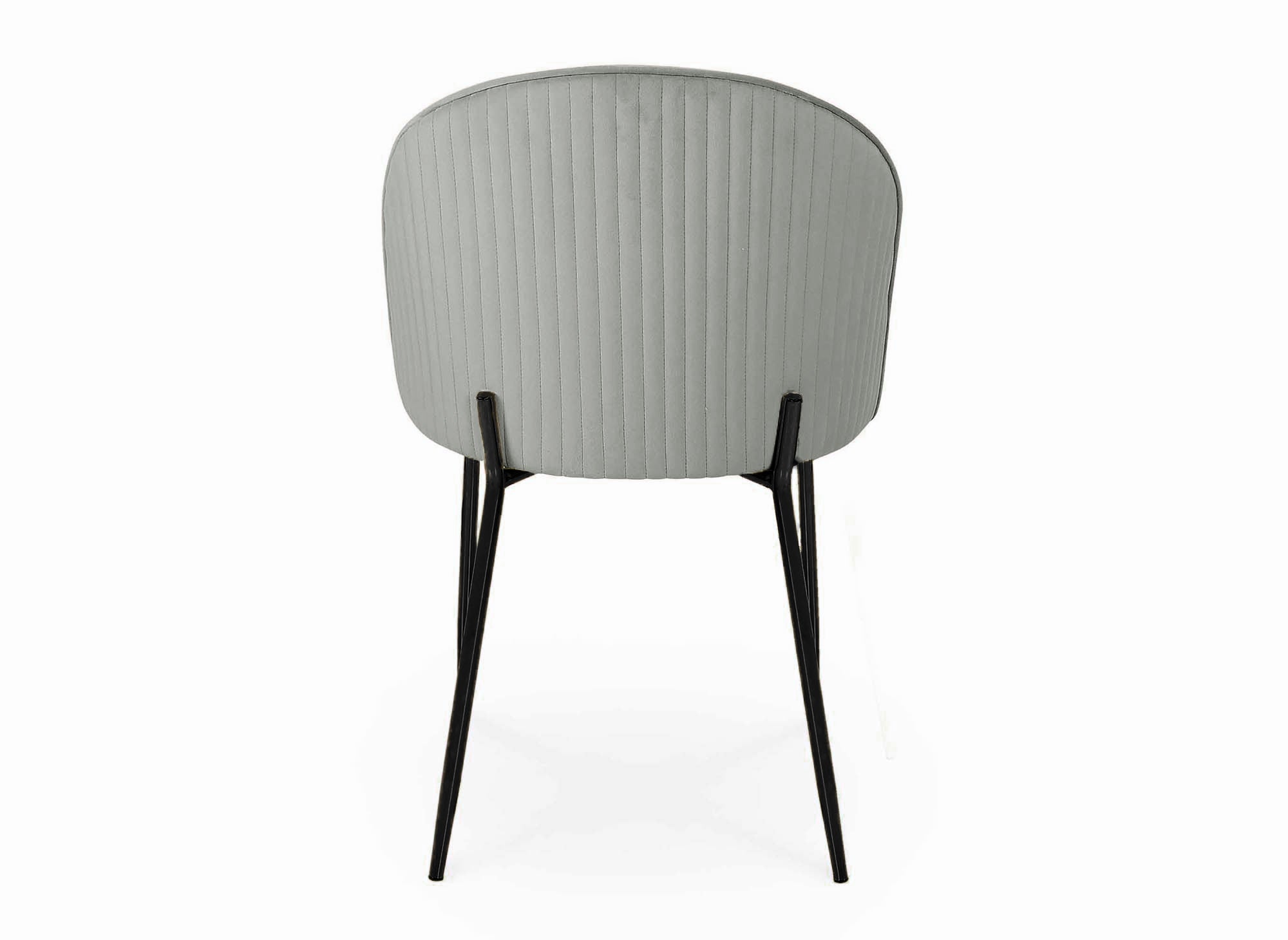 Conjunto de 2 sillas de diseño en terciopelo gris con patas negras ARABEL