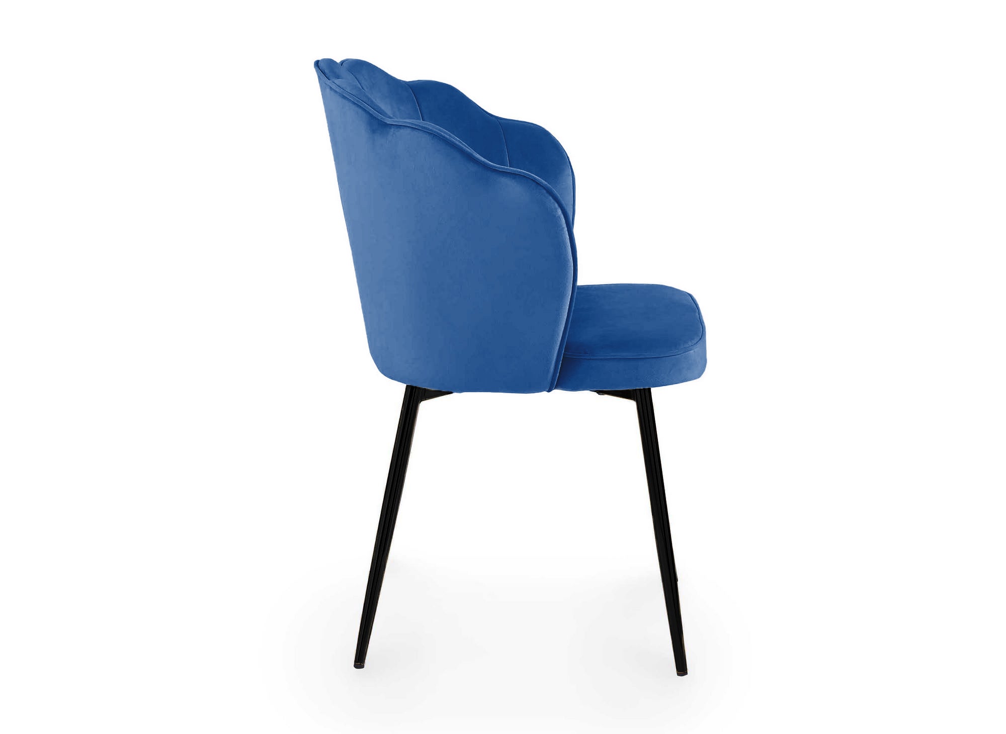 Conjunto de 2 sillas de diseño en terciopelo azul con patas negras GARANCE