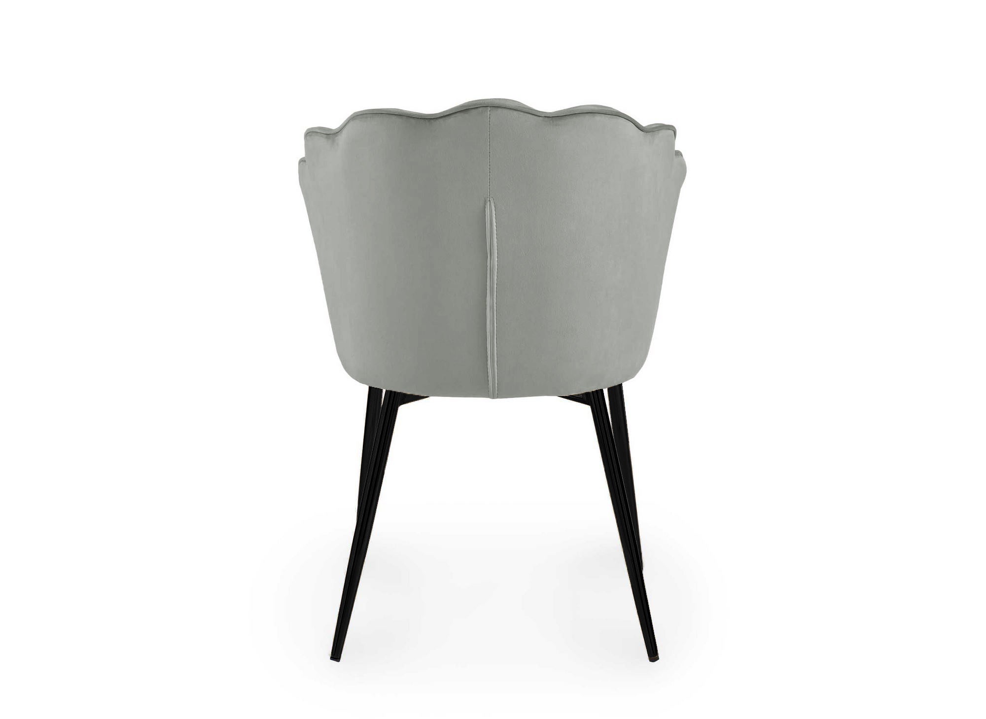 Conjunto de 2 sillas de diseño en terciopelo gris con patas negras GARANCE