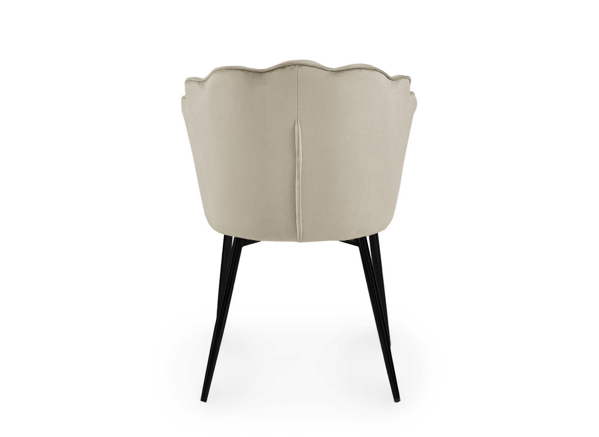 Conjunto de 2 sillas de diseño en terciopelo beige con patas negras GARANCE