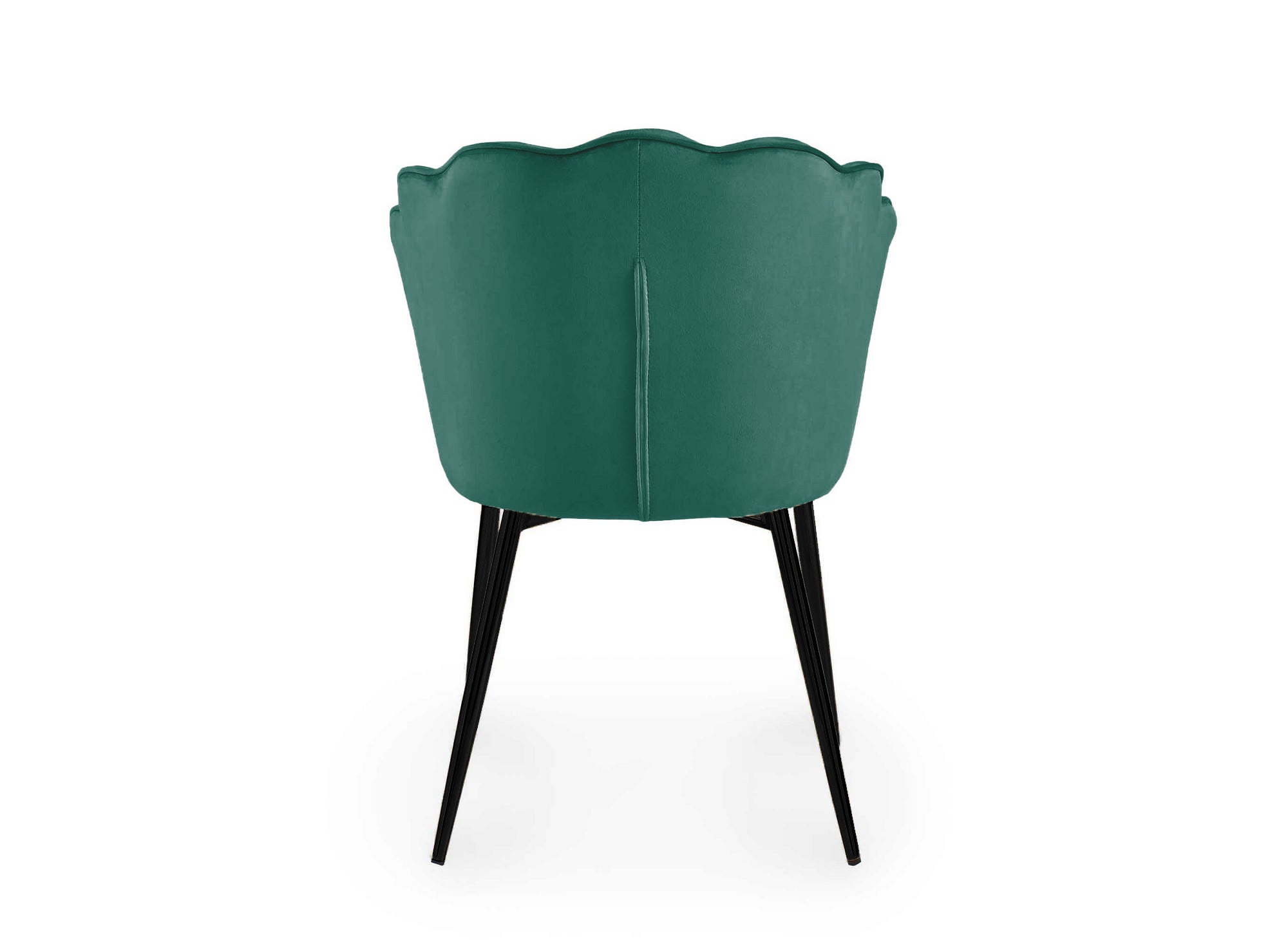 Conjunto de 2 sillas de diseño en terciopelo verde con patas negras GARANCE