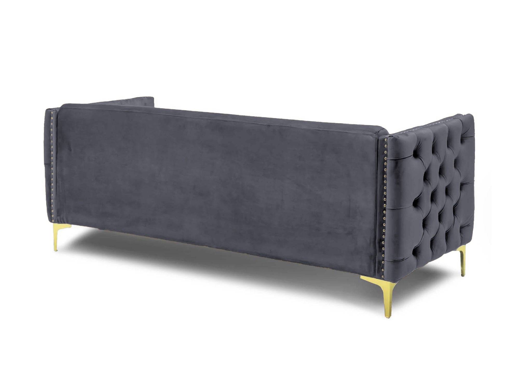 Sofá de 3 plazas CYNTHIA en terciopelo gris