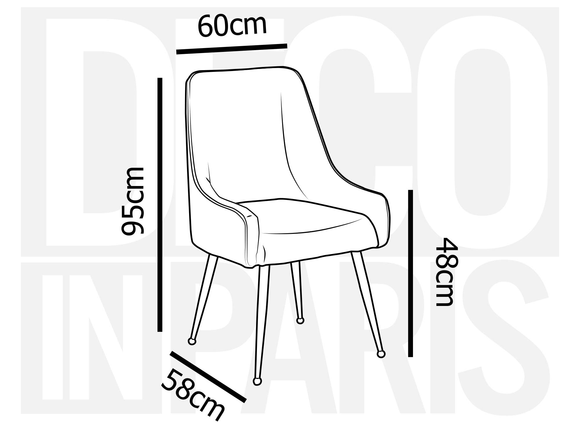Juego de 2 sillas DORY en terciopelo gris con patas de metal plateado