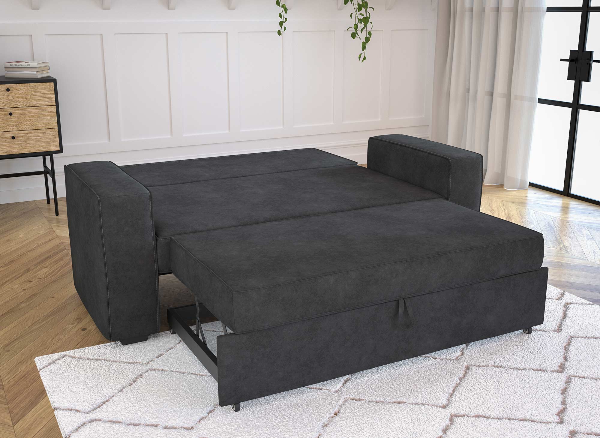 Sofá cama JAMES de 3 plazas en color gris