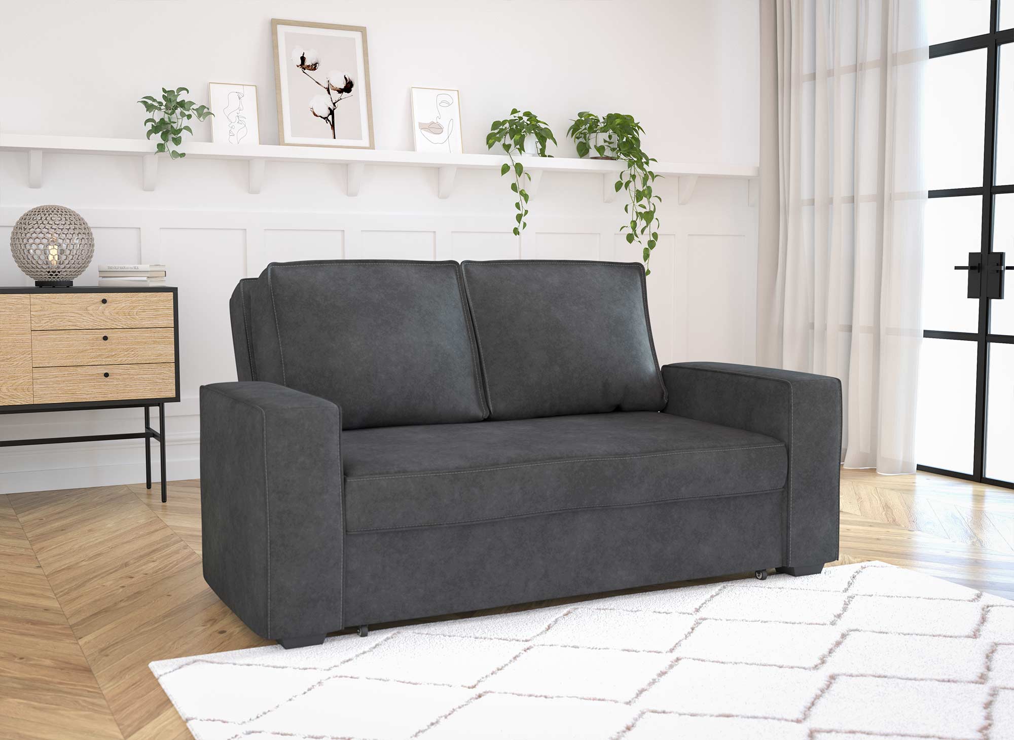 Sofá cama JAMES de 3 plazas en color gris