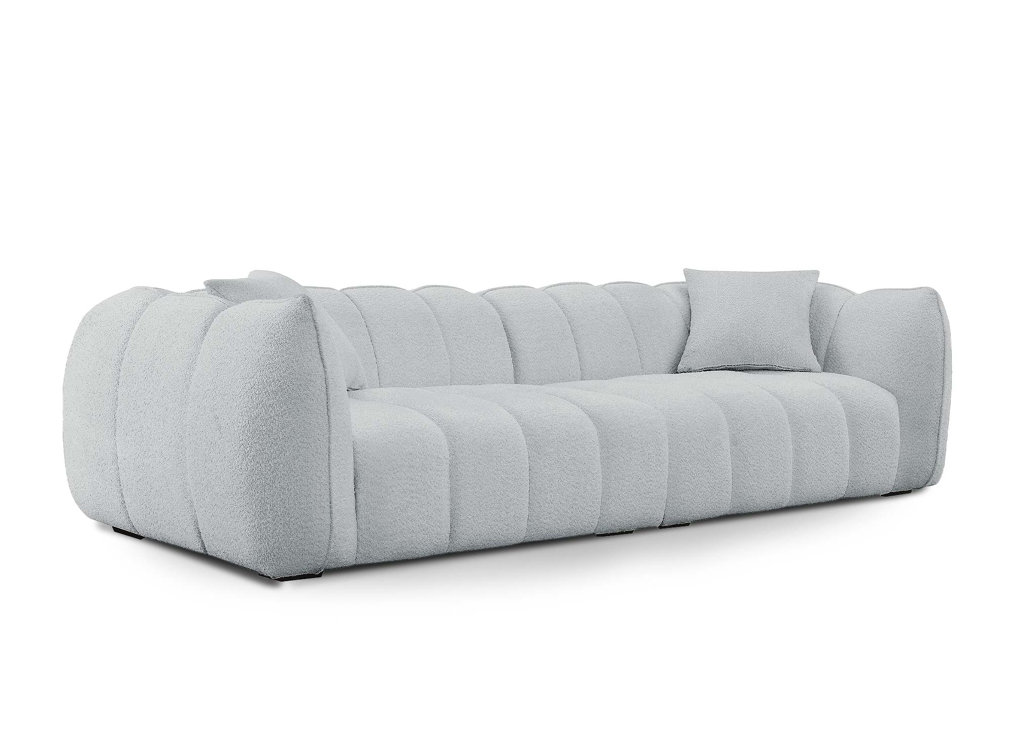 Sofá ALISA de 4 plazas en imitación piel de oveja gris