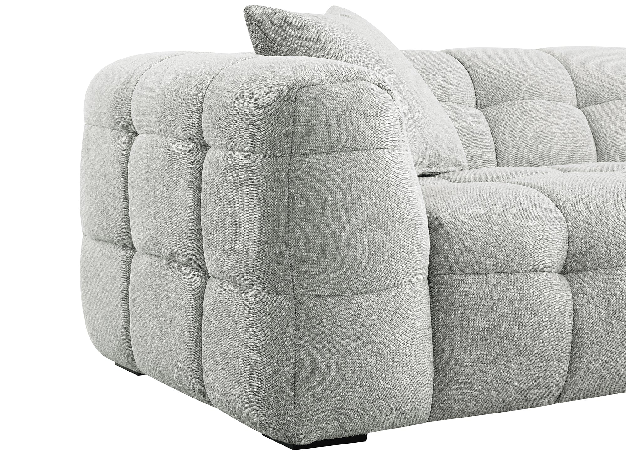 Sofá BELLA de 4 plazas en tela gris