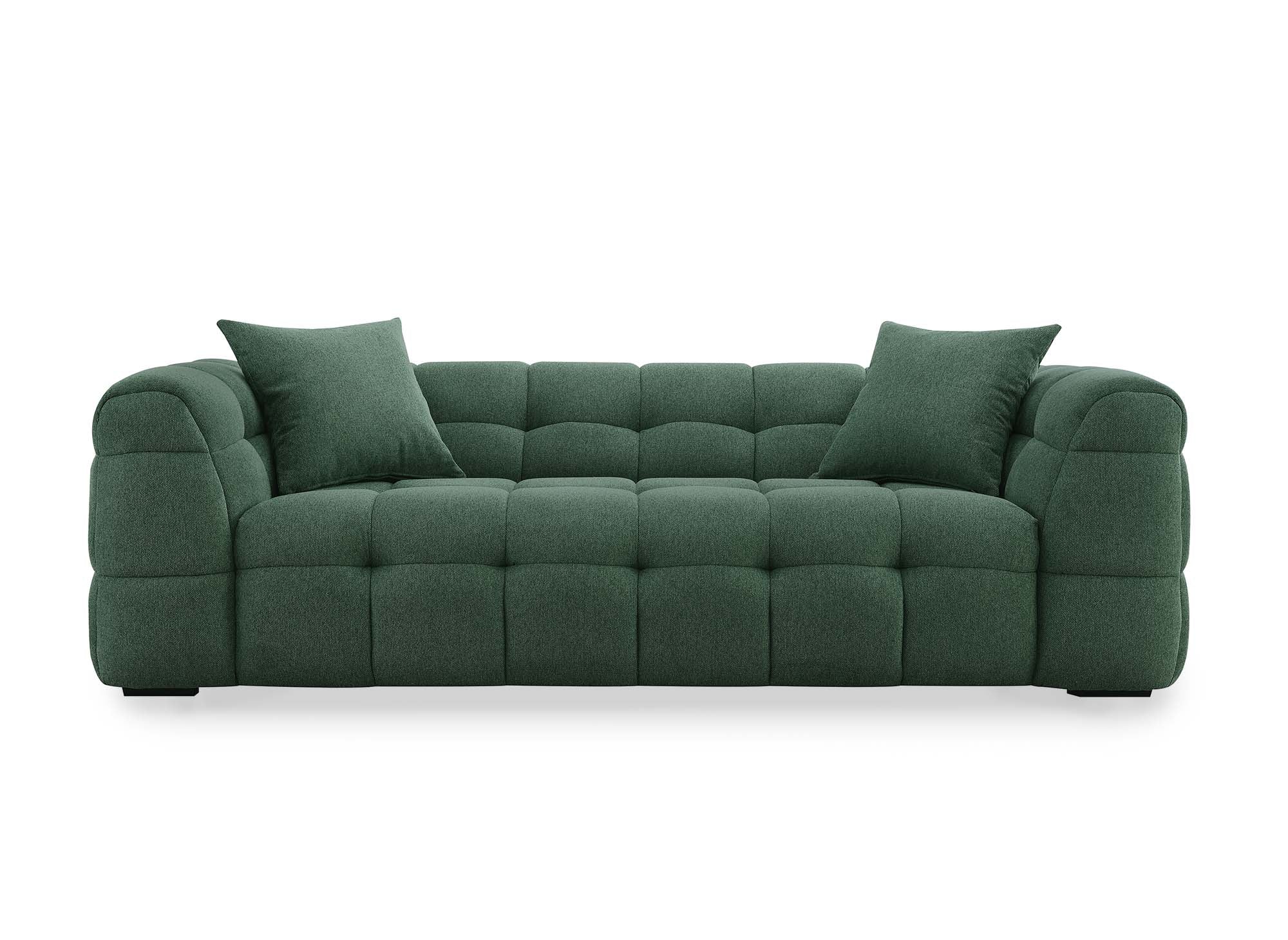 Sofá BELLA de 3 plazas en tela verde