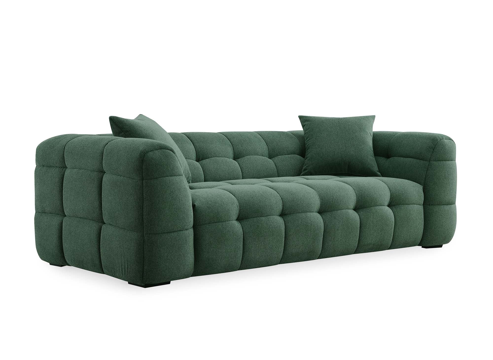 Sofá BELLA de 3 plazas en tela verde