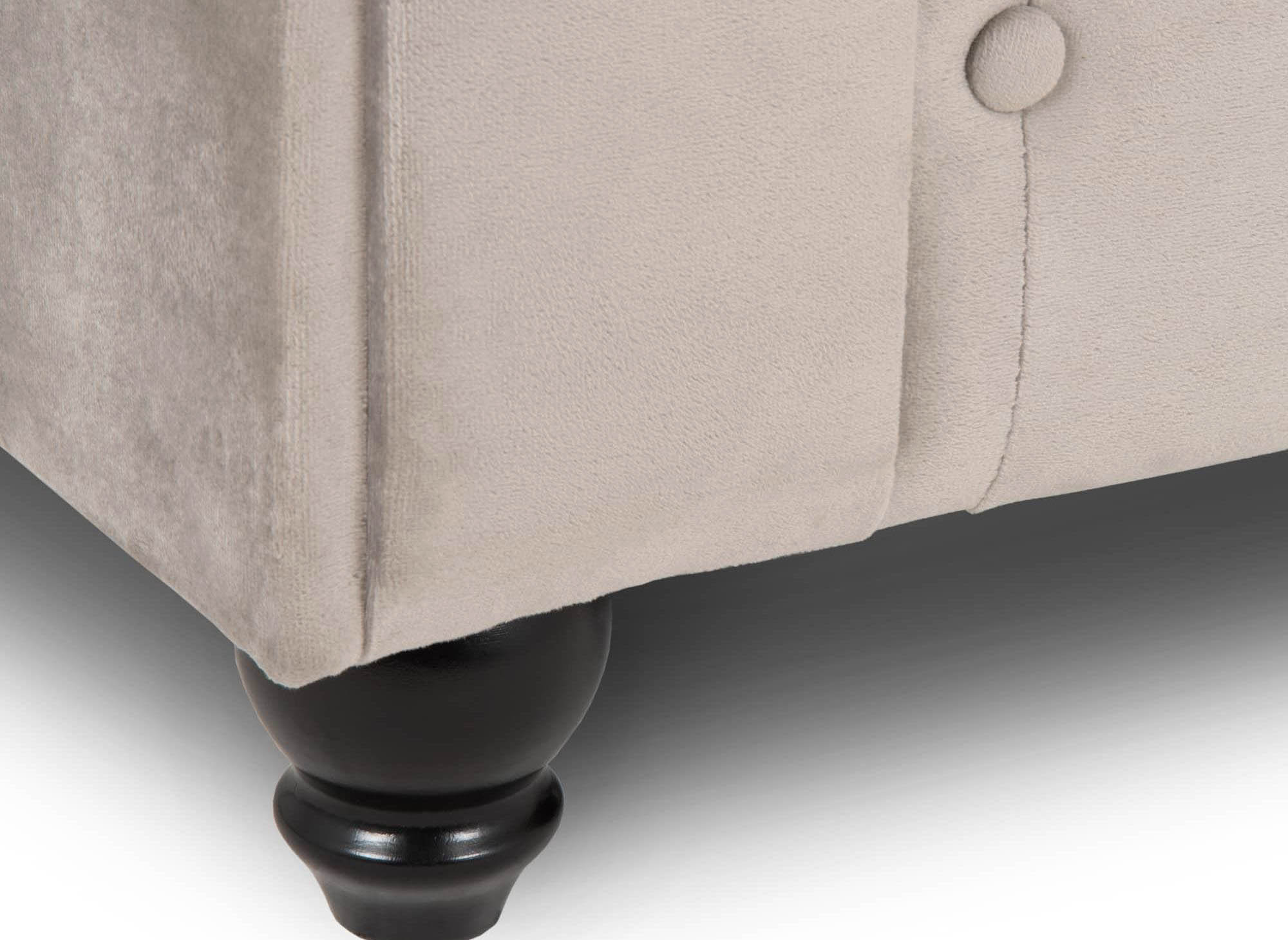 Sofá Chesterfield de dos plazas en terciopelo beige - WILSTON