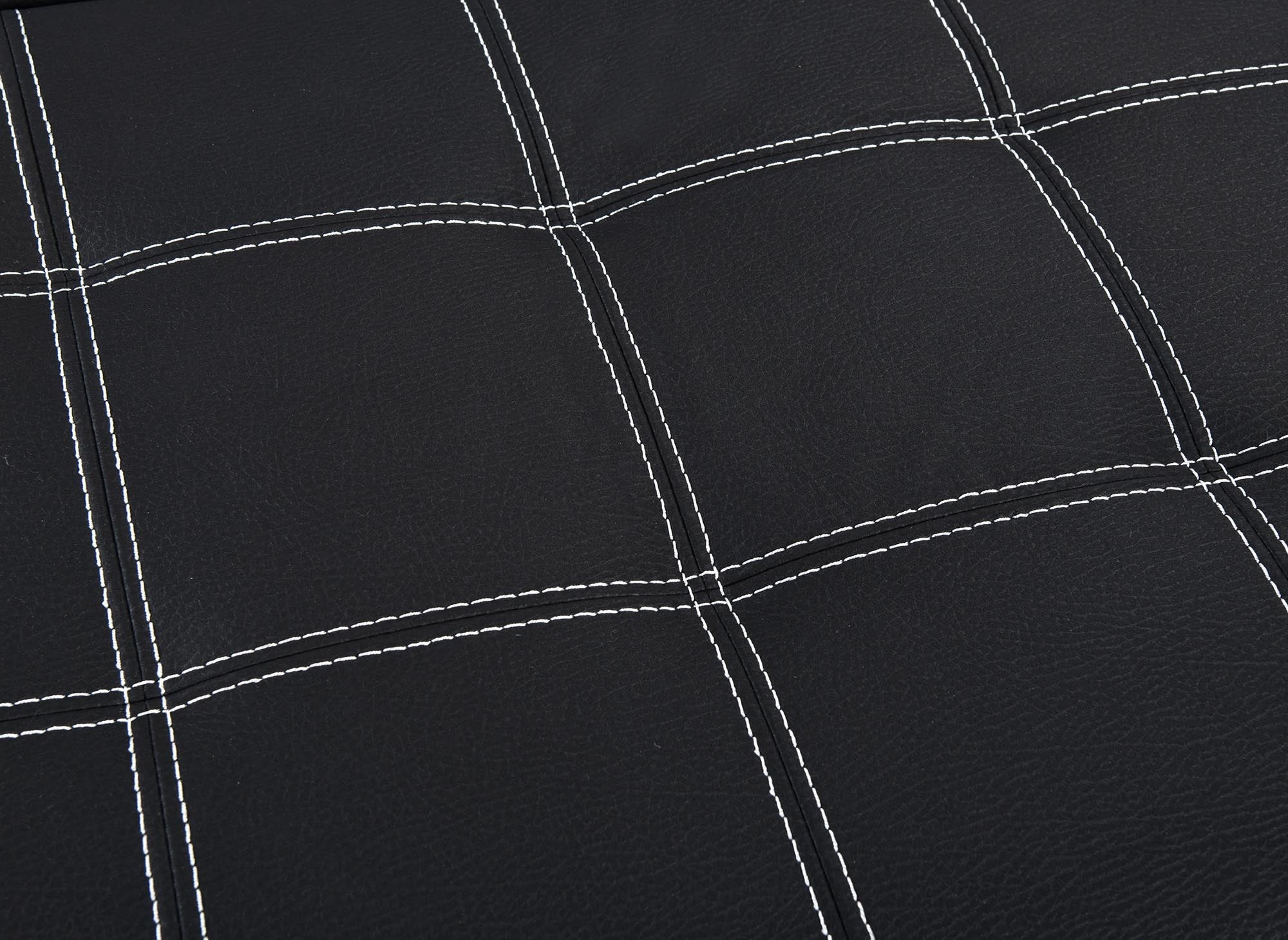 Sofá esquinero convertible DAVON en tela negra - esquina izquierda