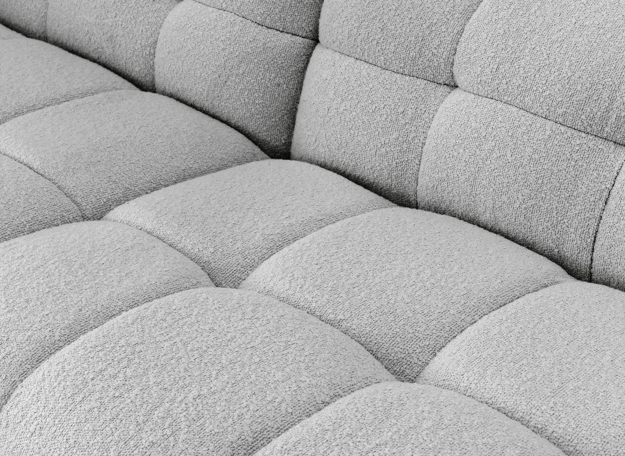 Sofá esquinero BELLA gris con efecto piel de oveja - Esquina izquierda