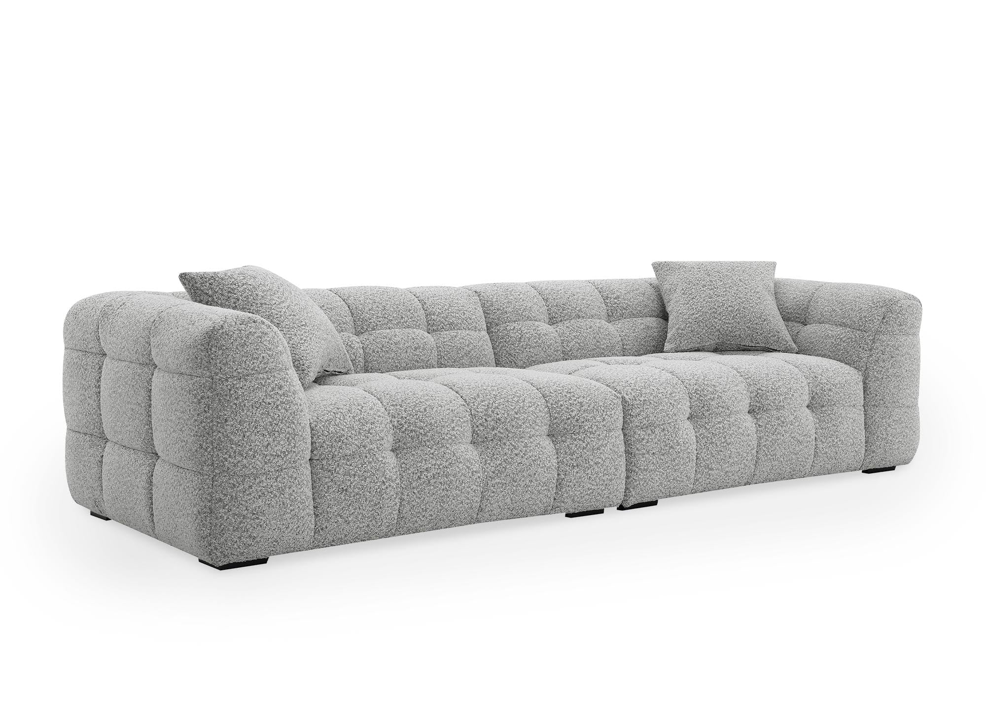 Sofá BELLA de 4 plazas en imitación piel de oveja gris