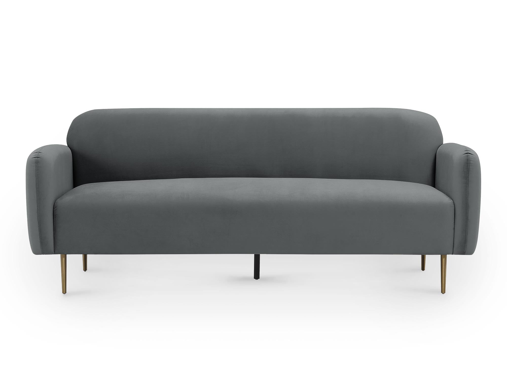 Sofá de 3 plazas MARILYNE en terciopelo gris