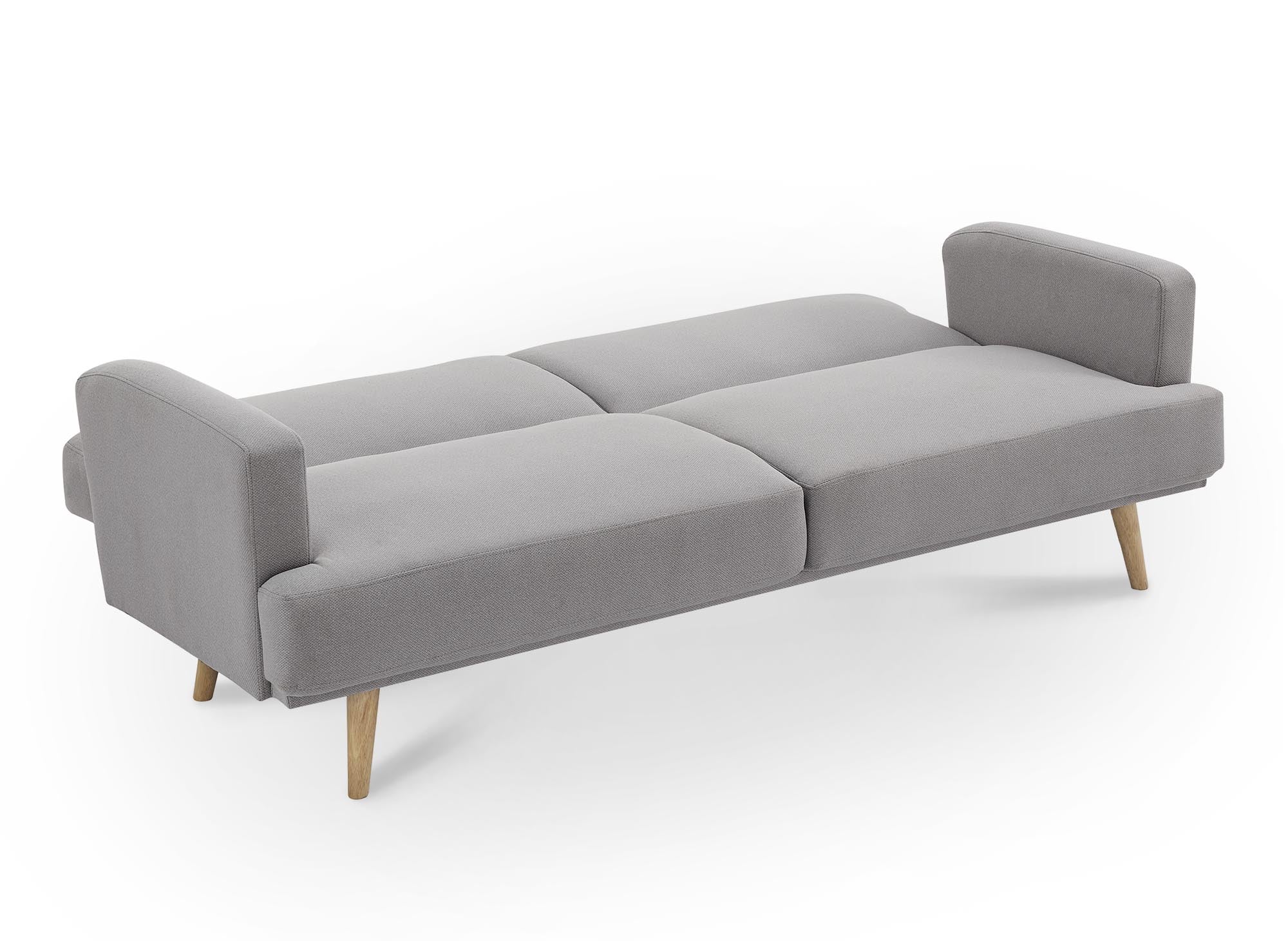 Sofá BART de 3 plazas con mecanismo clic-clac en tela gris