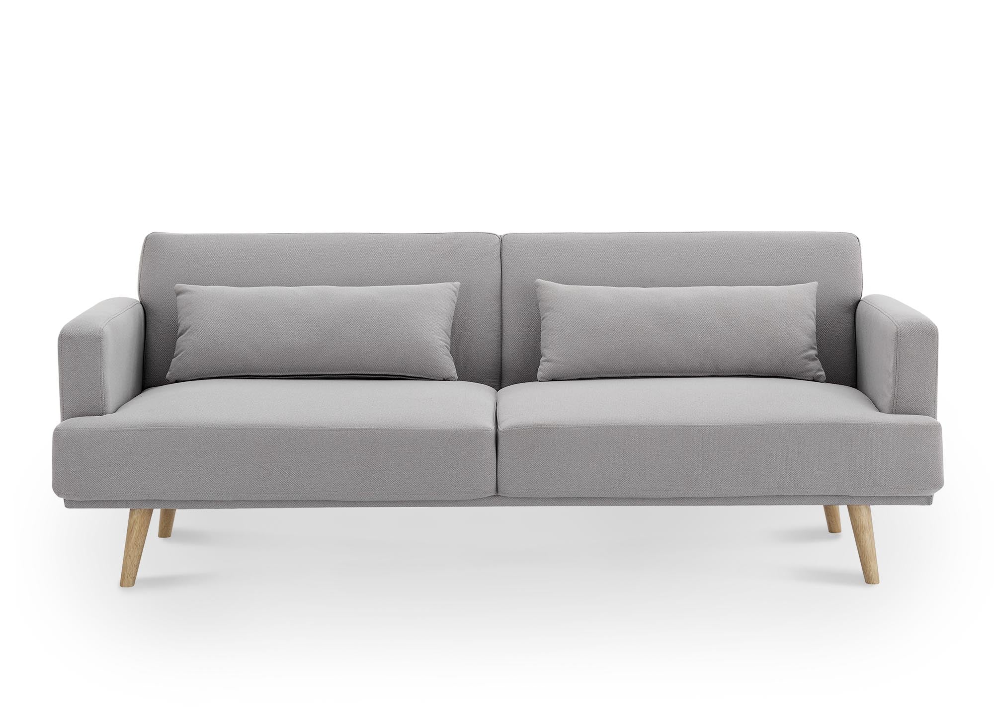 Sofá BART de 3 plazas con mecanismo clic-clac en tela gris