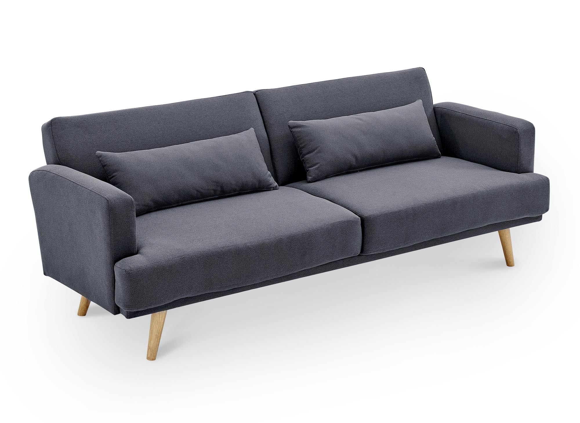 Sofá BART de 3 plazas con mecanismo clic-clac en tela gris oscuro