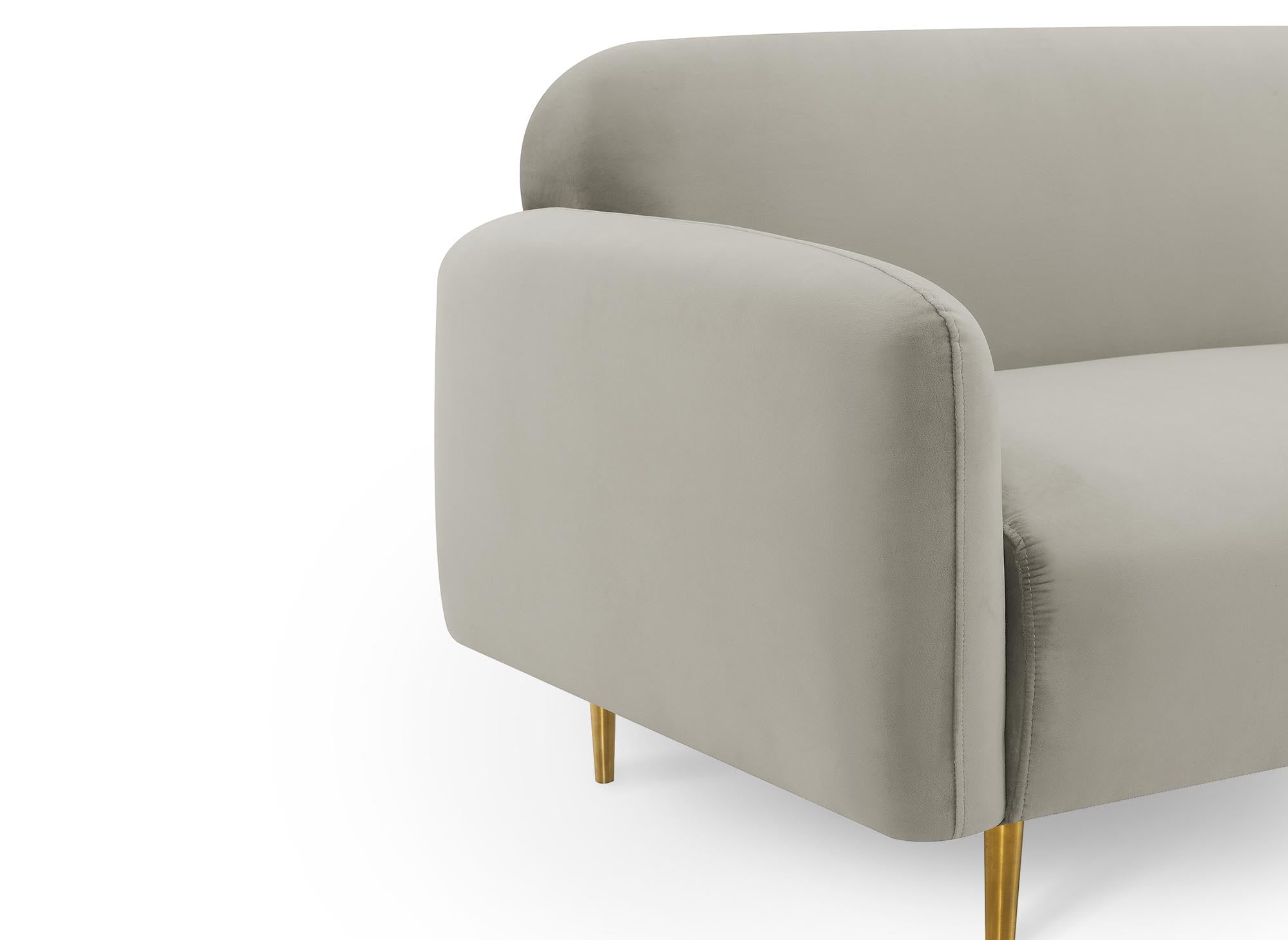 Sofá de 3 plazas MARILYNE en terciopelo beige