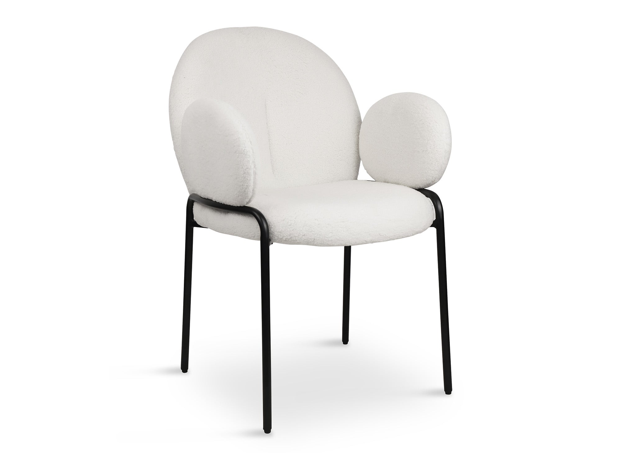 Conjunto de 2 sillones de diseño con reposabrazos en tejido bouclé blanco BENTA