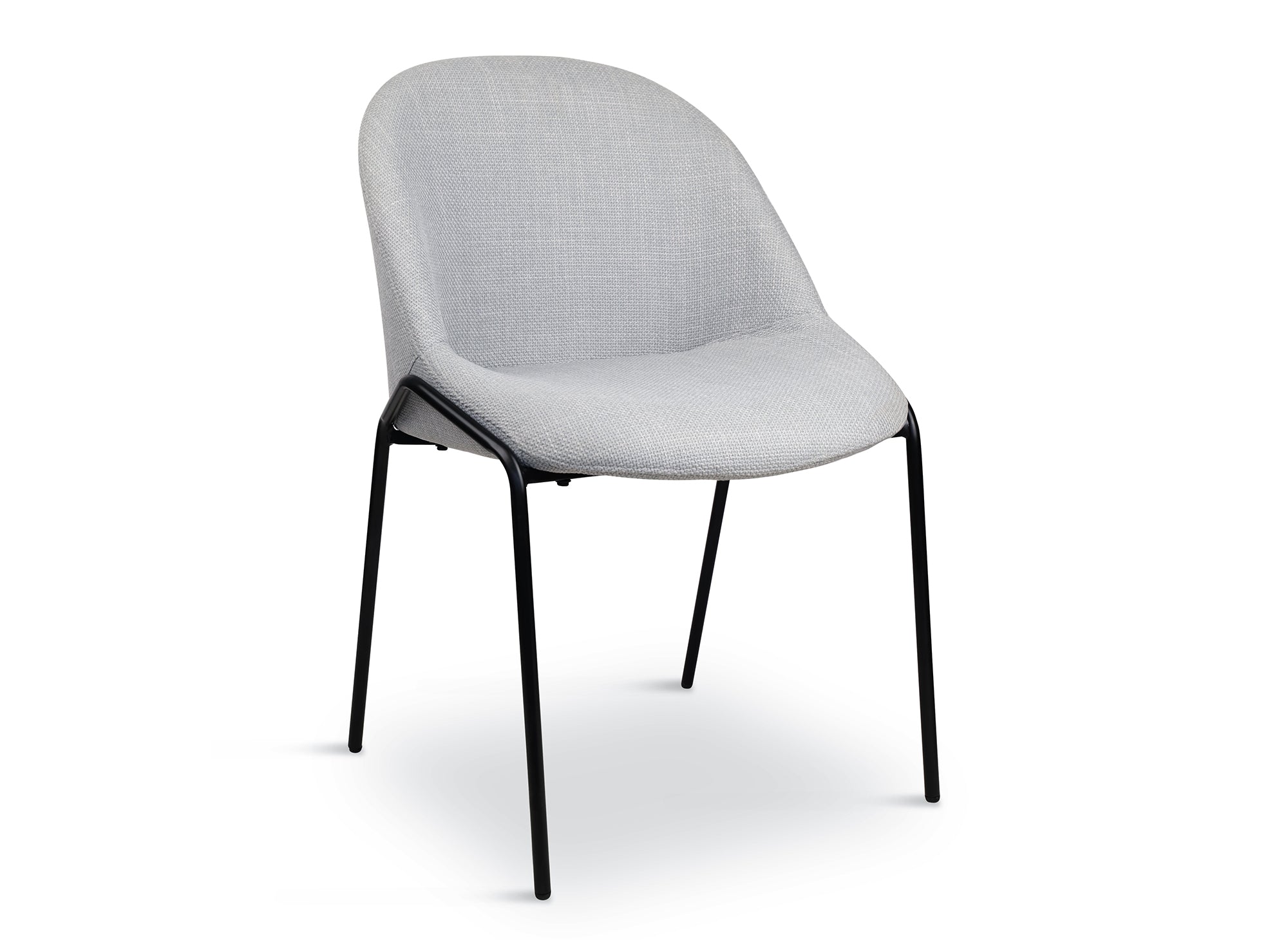 Juego de 2 sillas de diseño ZAYA en tela de lino gris