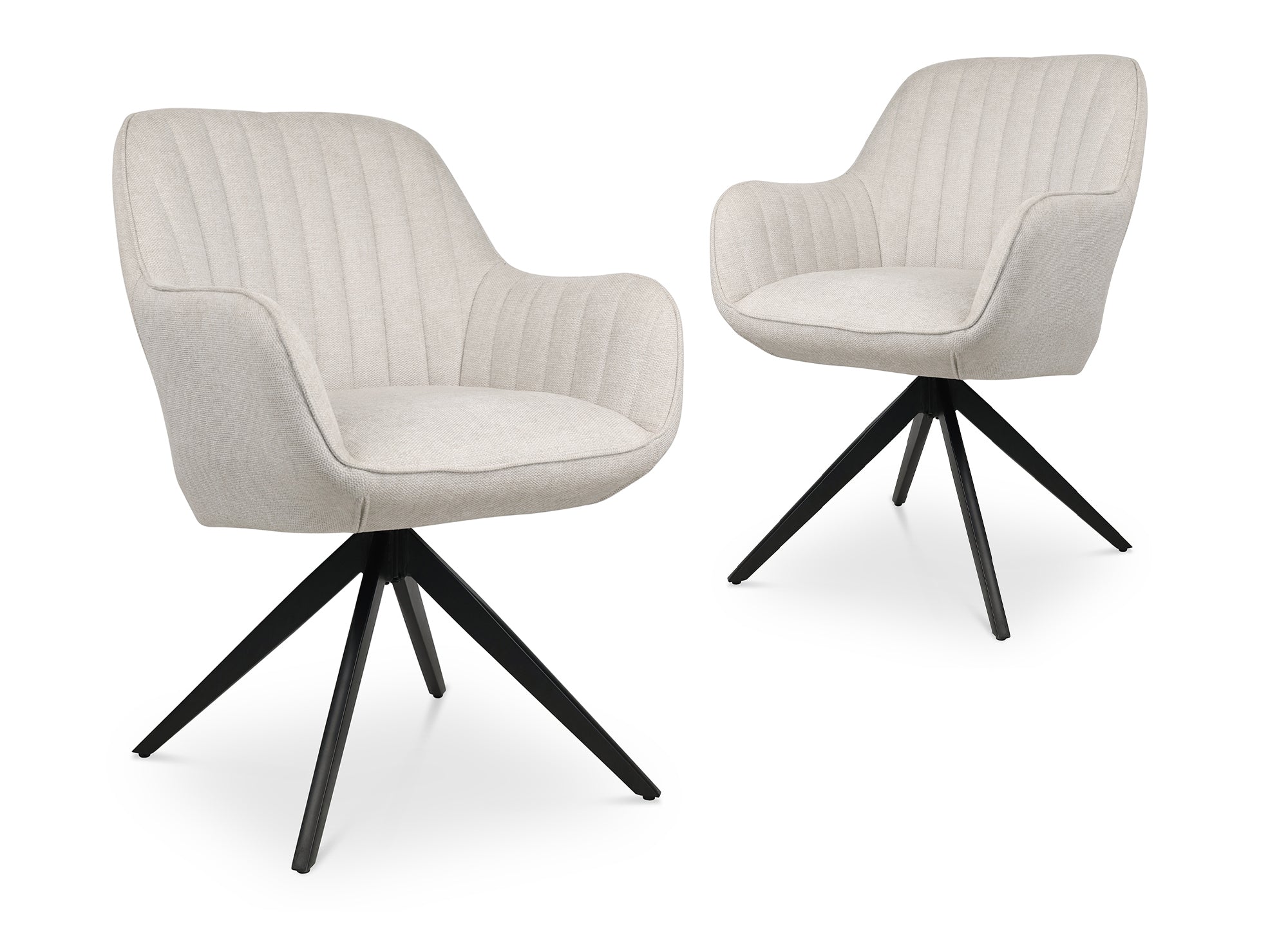 Juego de 2 sillas giratorias MARLEY en tela beige