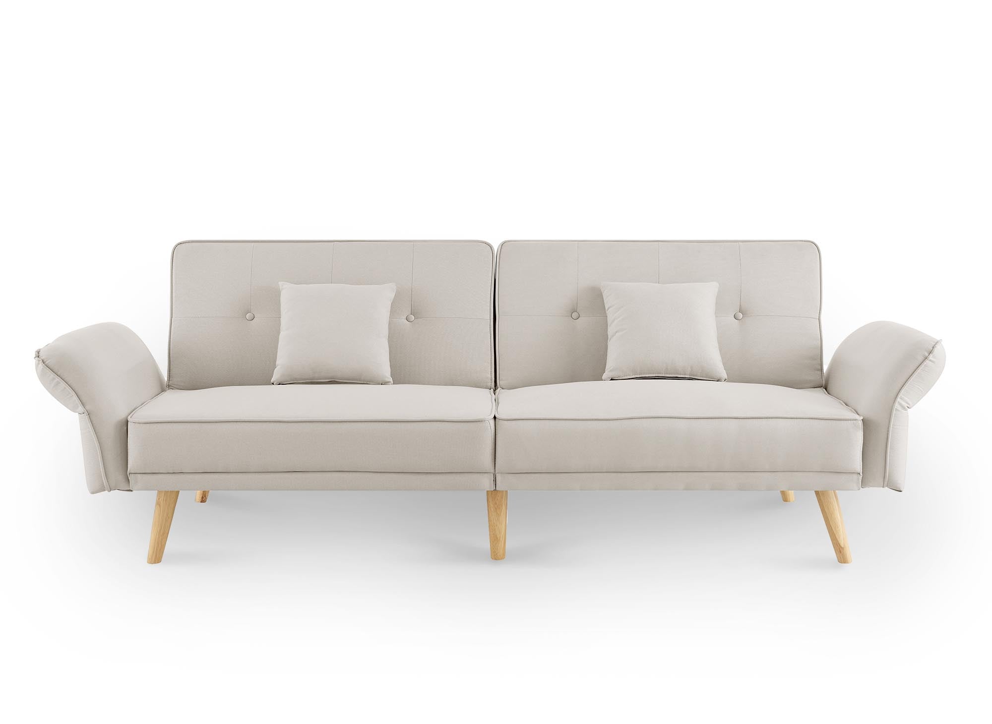 Sofá CHILI de 3 plazas con mecanismo clic-clac en tela beige